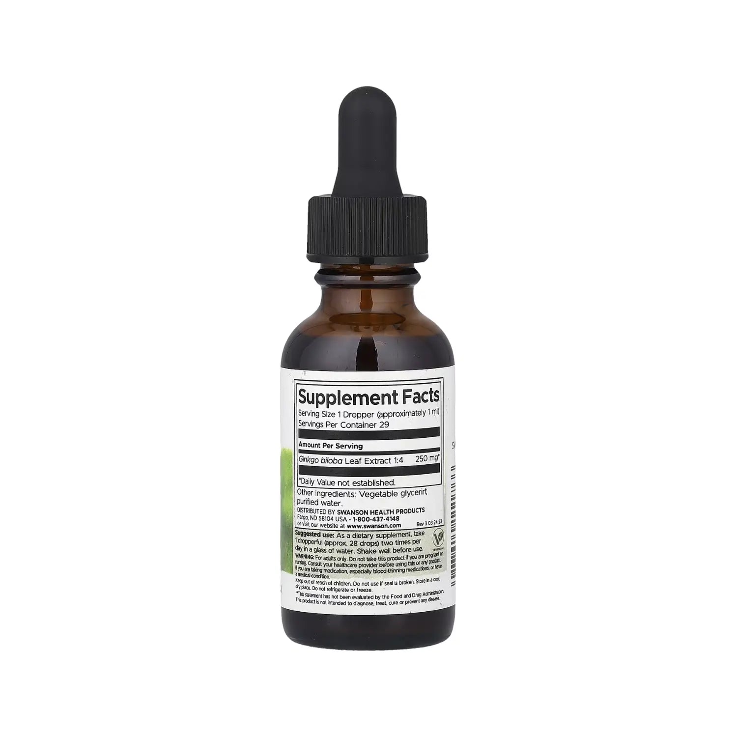 SWANSON EXTRACTO LÍQUIDO DE GINKGO BILOBA 29.6ML SFN