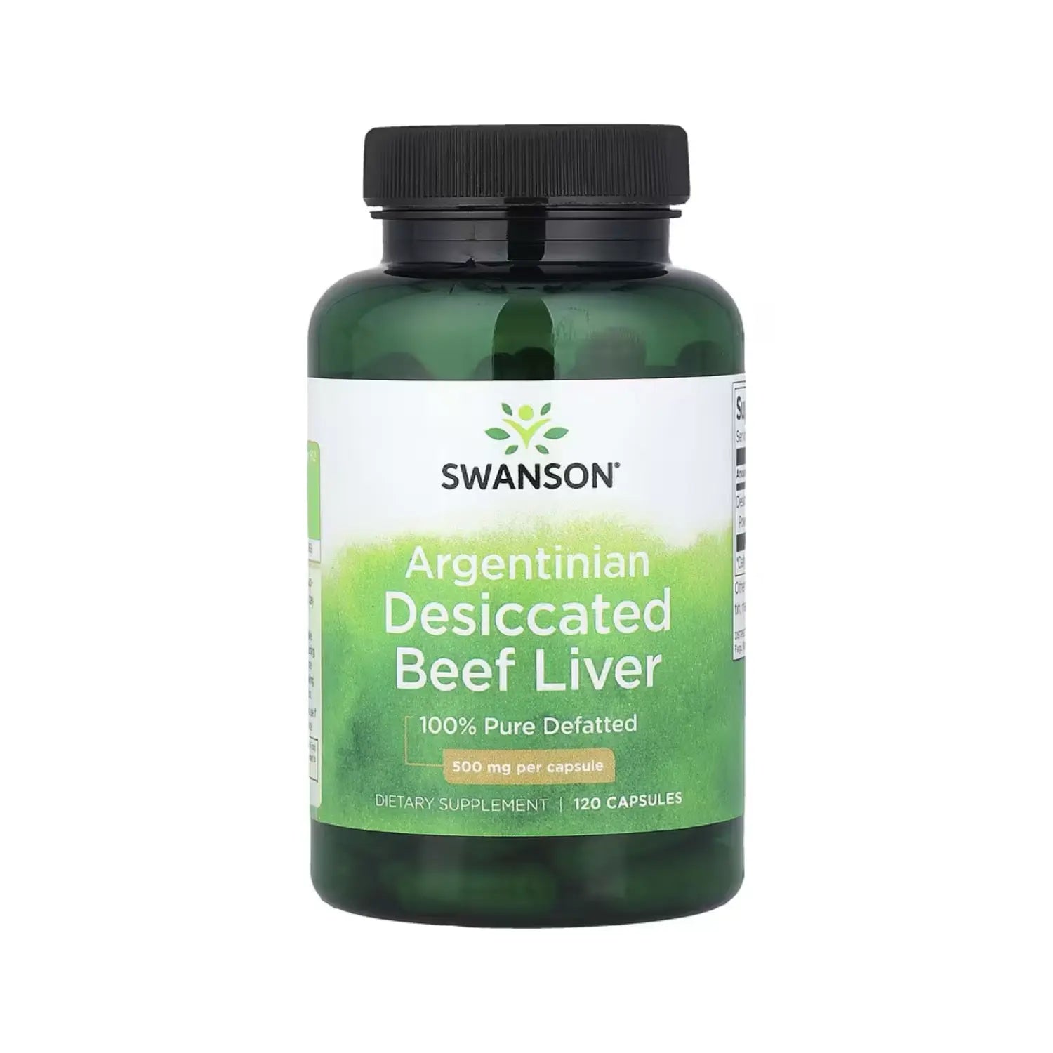 Swanson Argentinian Desiccated Beef Liver - 100% Pure Defatted 500 mg 120 Caps
