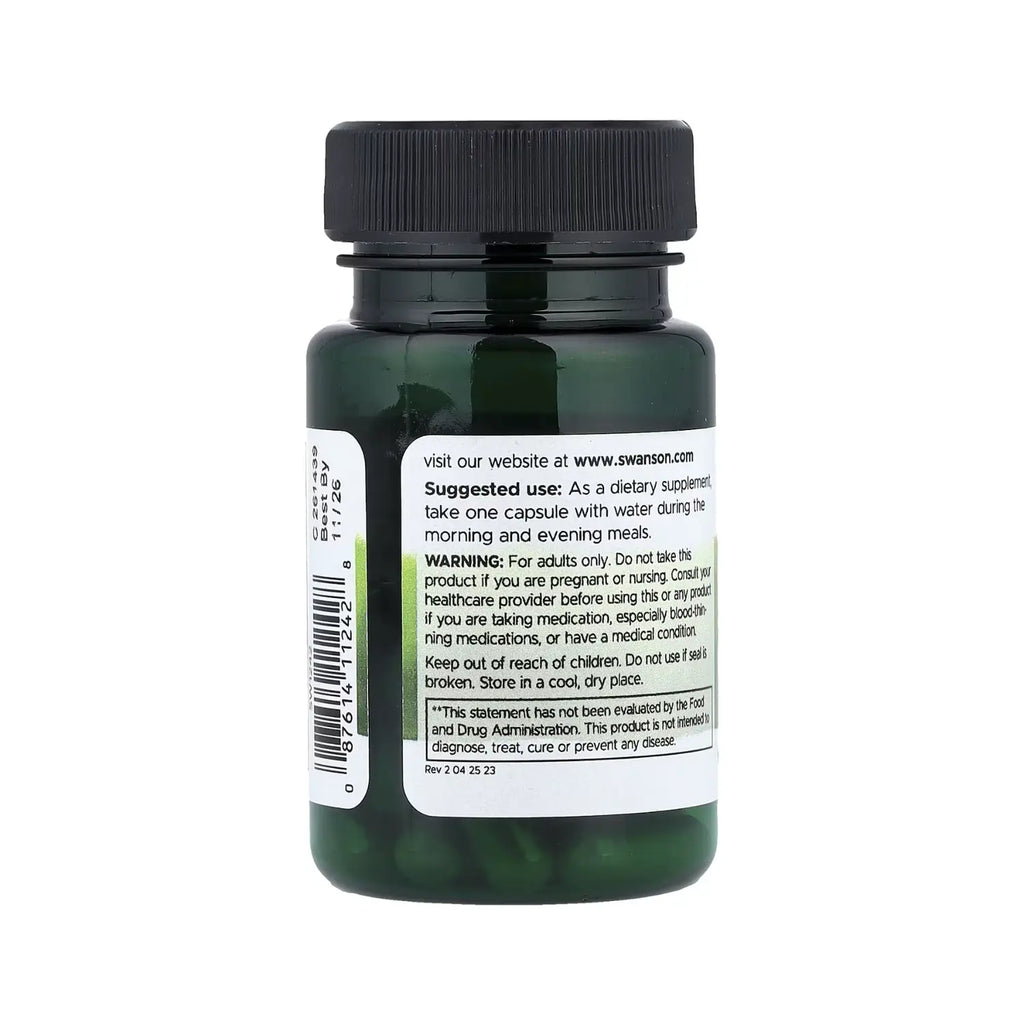 Swanson Ginkgo Biloba Extracto 60 Mg Cognición 30 Caps Sfn