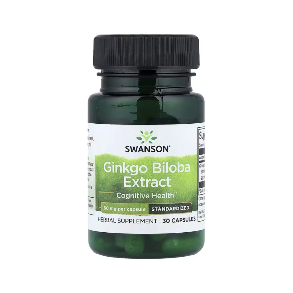 Swanson Ginkgo Biloba Extracto 60 Mg Cognición 30 Caps Sfn