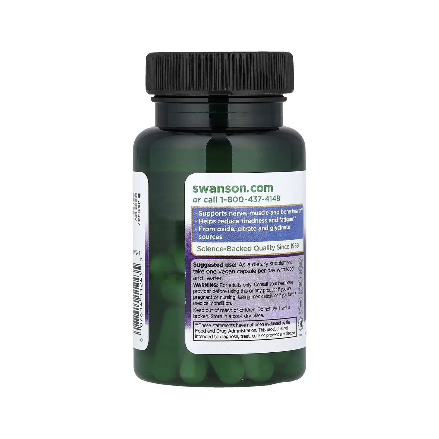 Swanson Vitamins, Complejo De Triple Magnesio 400 Mg, 30 Cápsulas Veganas