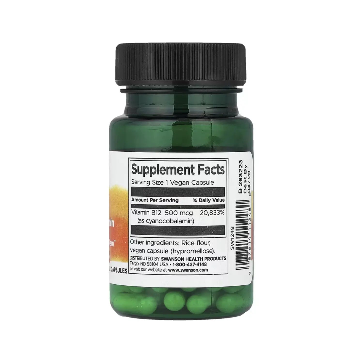 SWANSON VITAMINA B-12 500MCG 30 CAPSULAS SFN