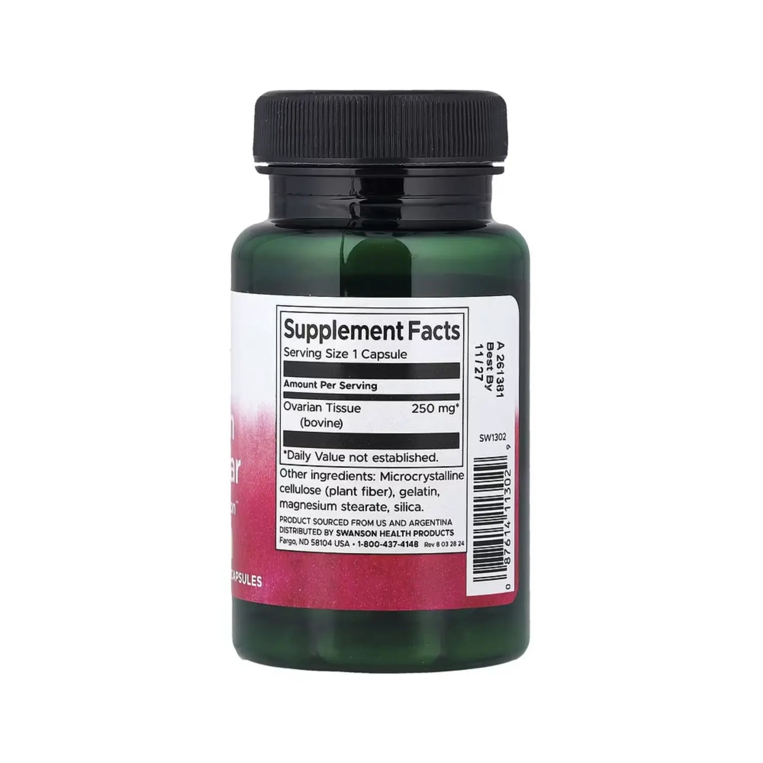 SWANSON GLANDULA OVARICA 250MG NUTRICION GLANDULAR 60CAP SFN