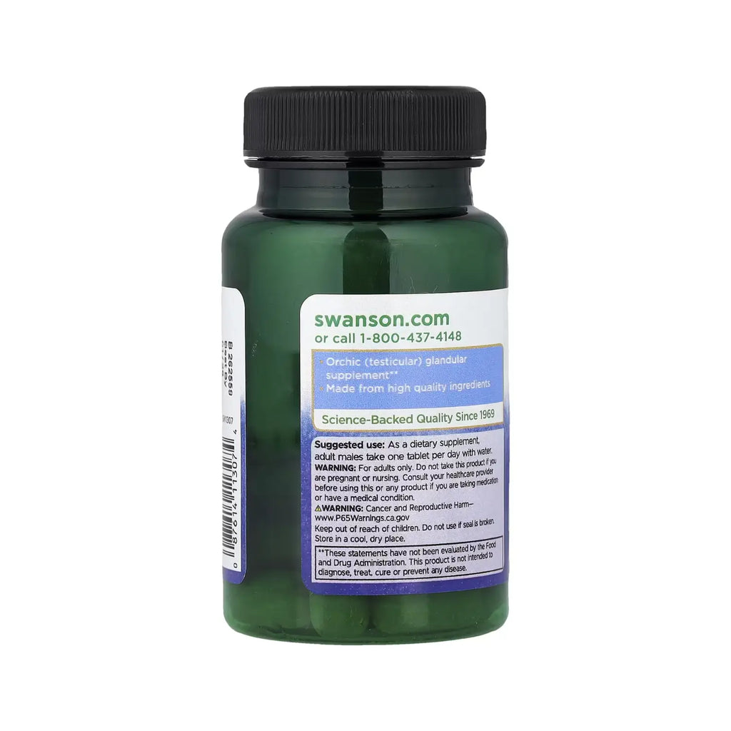Swanson, Orchic Glandular, Salud Masculina, 1000 mg, 30 Comprimidos SFN