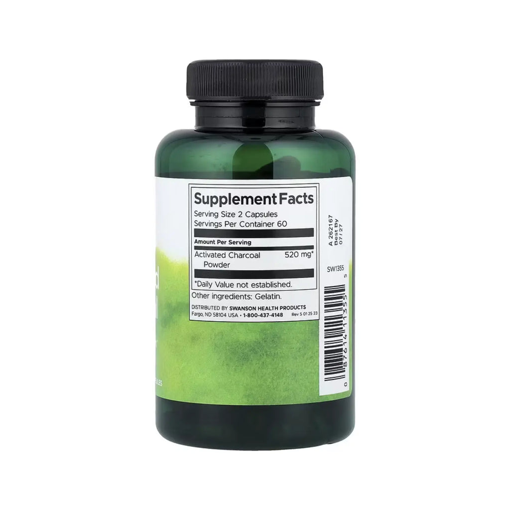 SWANSON CARBON VEGETAL ACTIVADO 260MG 120CAPS SFN