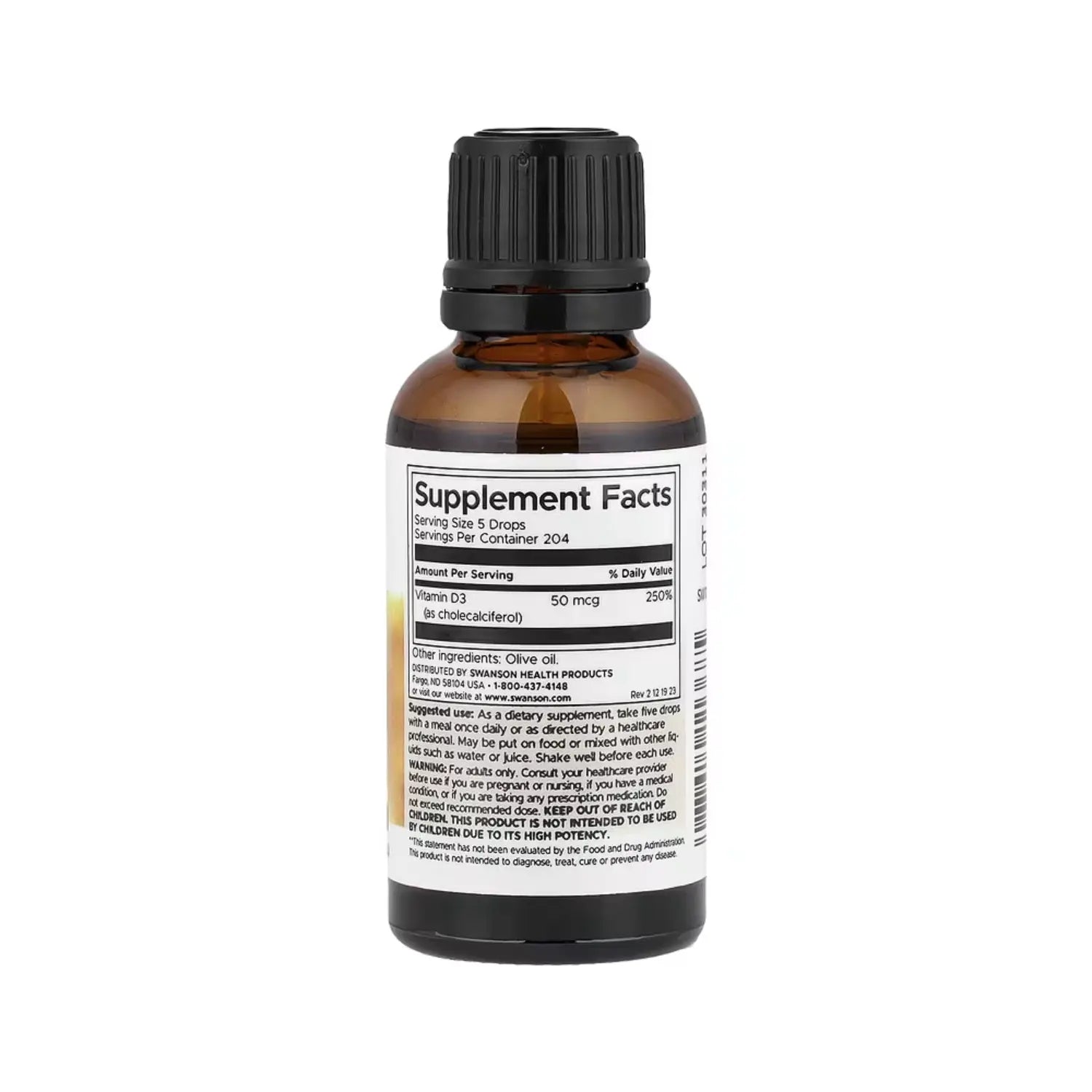 SWANSON VITAMINA D3 GOTAS 2000 IU 1OZ SFN