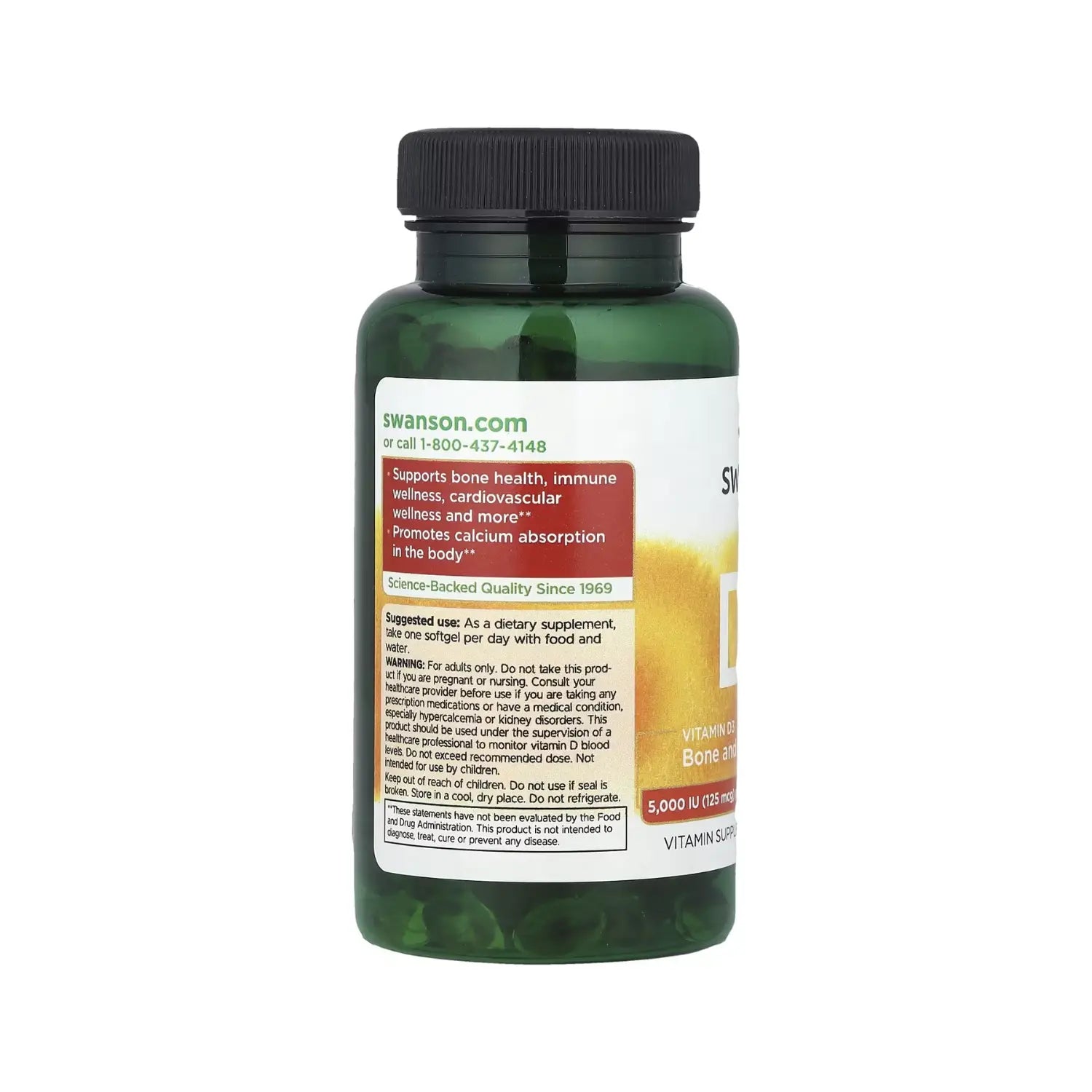 SWANSON VITAMINA D3 5000IU (125MCG) 250 SGEL SFN
