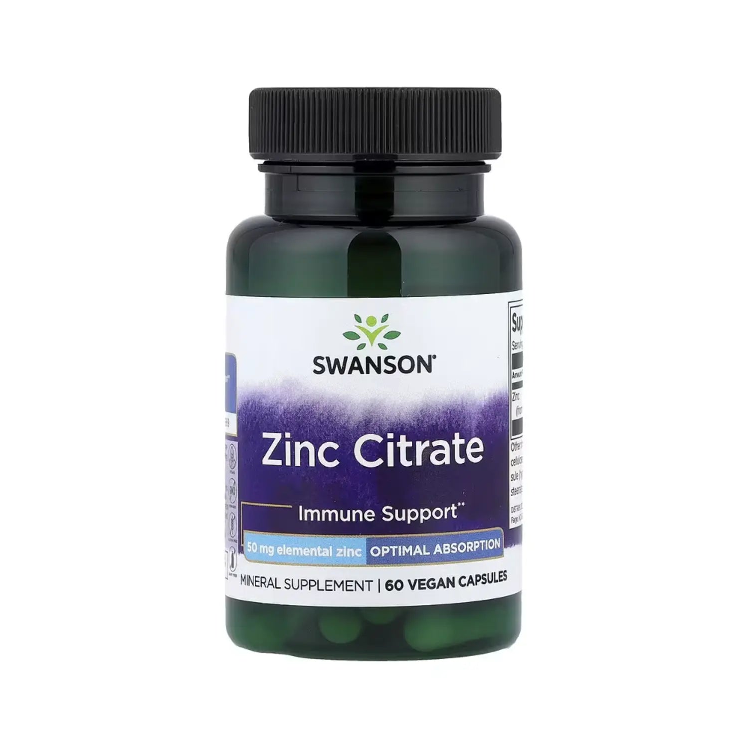 SWANSON CITRATO DE ZINC 50MG 60 CAPSULAS SFN