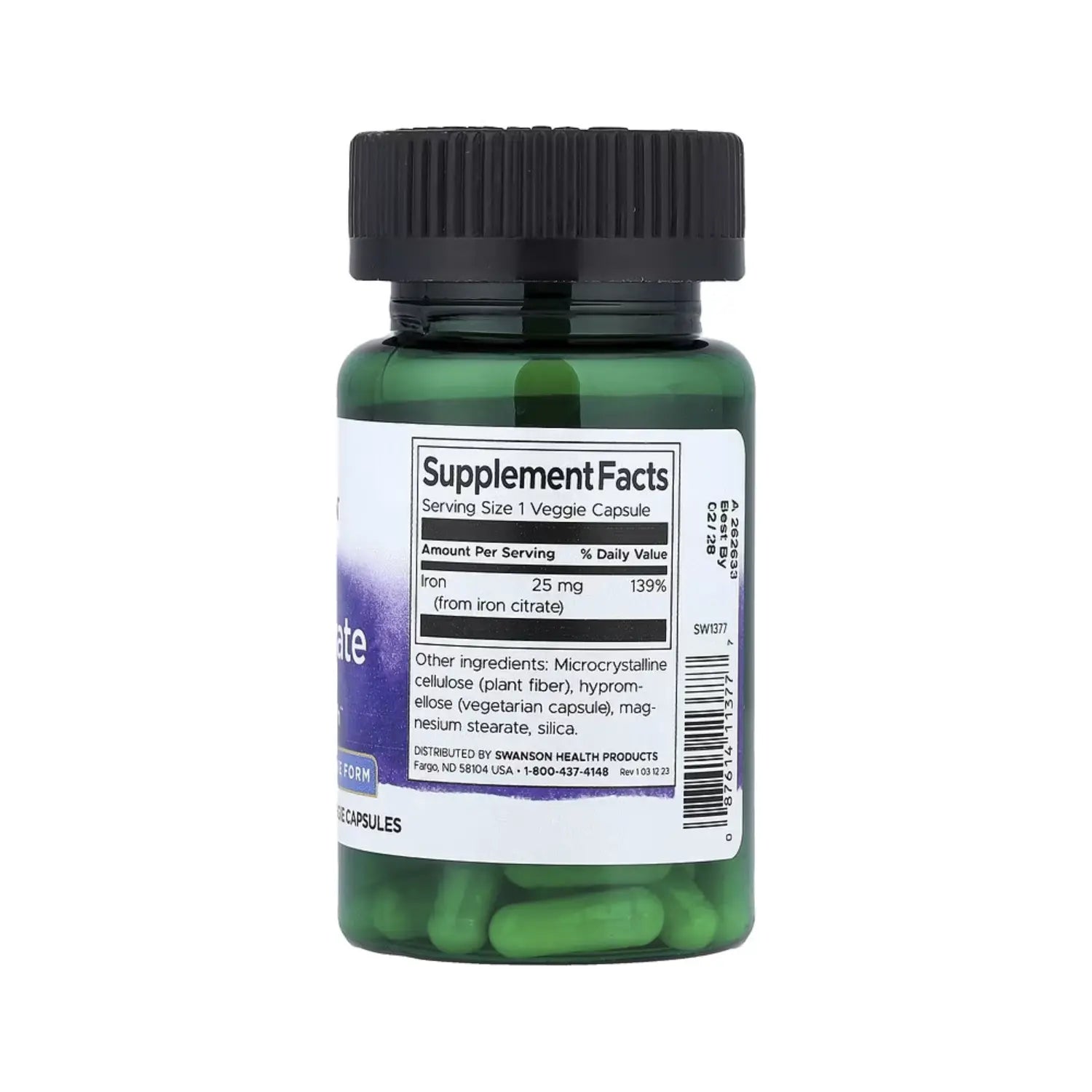 SWANSON IRON CITRATE CITRATO DE HIERRO 25MG 60 VEGCAPS SFN