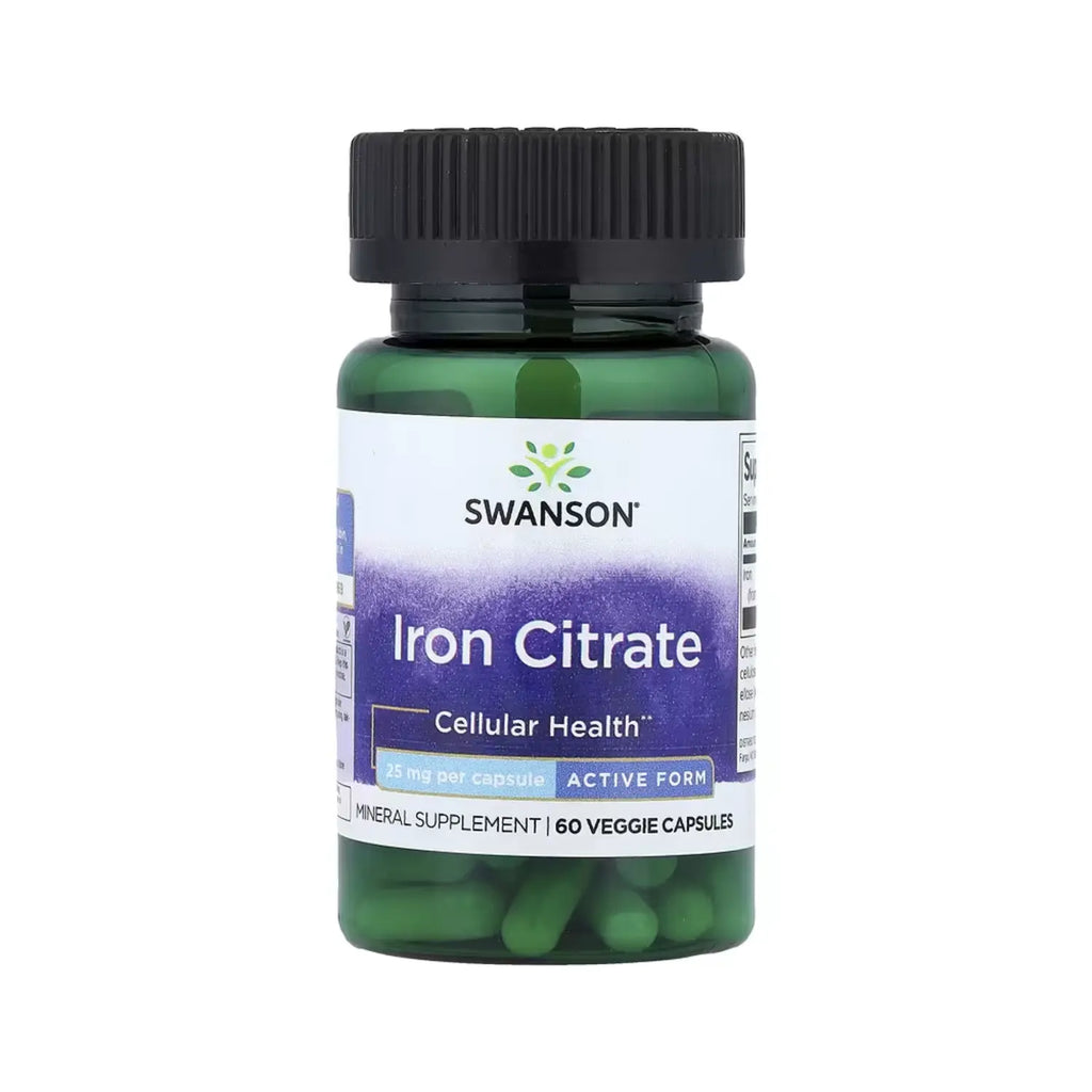 SWANSON IRON CITRATE CITRATO DE HIERRO 25MG 60 VEGCAPS SFN