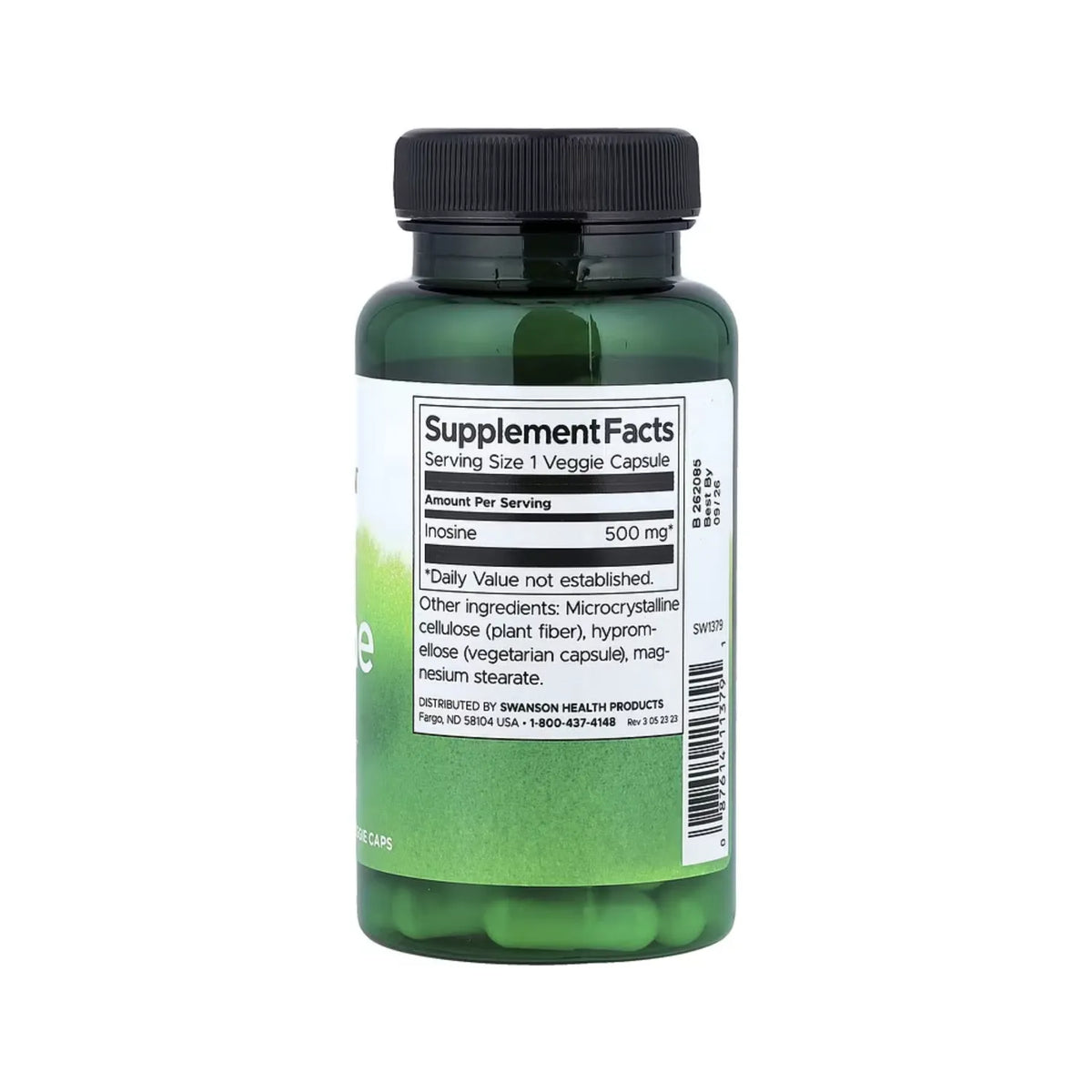 Swanson Inosina, Refuerzo Para La Energía, 60 Cápsulas Vegetales (500 Mg Por Cápsula)