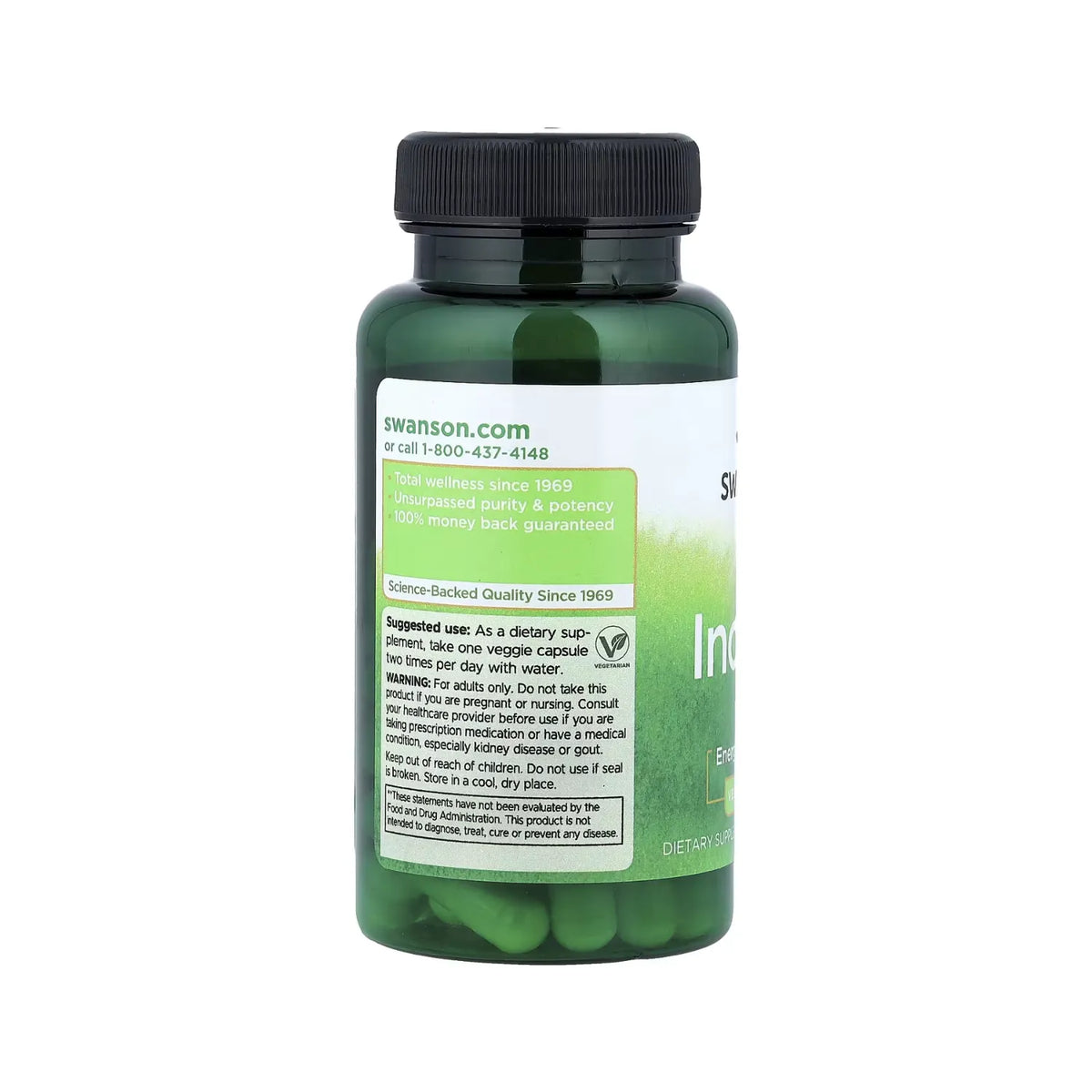 Swanson Inosina, Refuerzo Para La Energía, 60 Cápsulas Vegetales (500 Mg Por Cápsula)