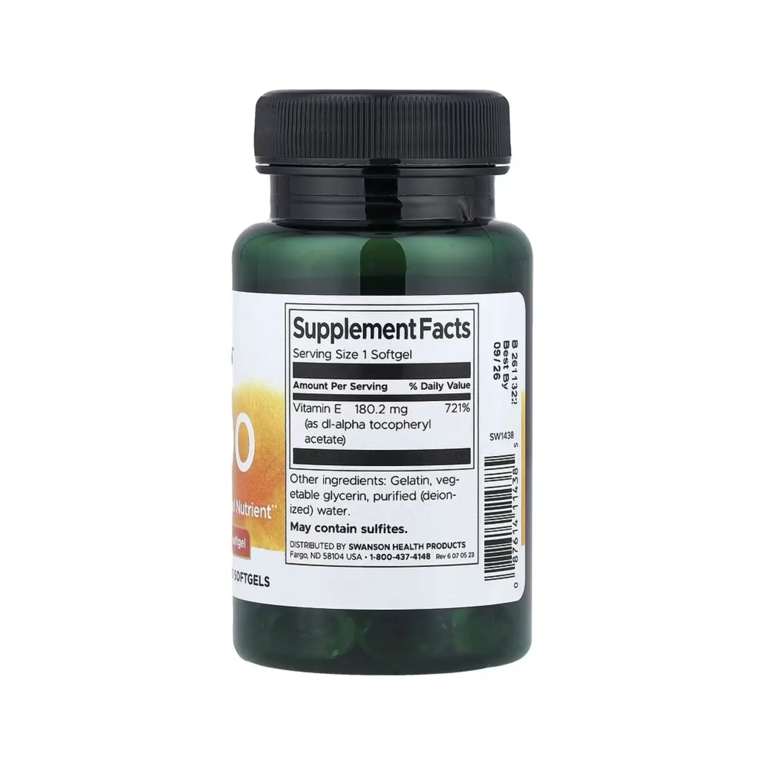 SWANSON VITAMINA E 180MG (400 UI) 60SOFTCAPS SFN