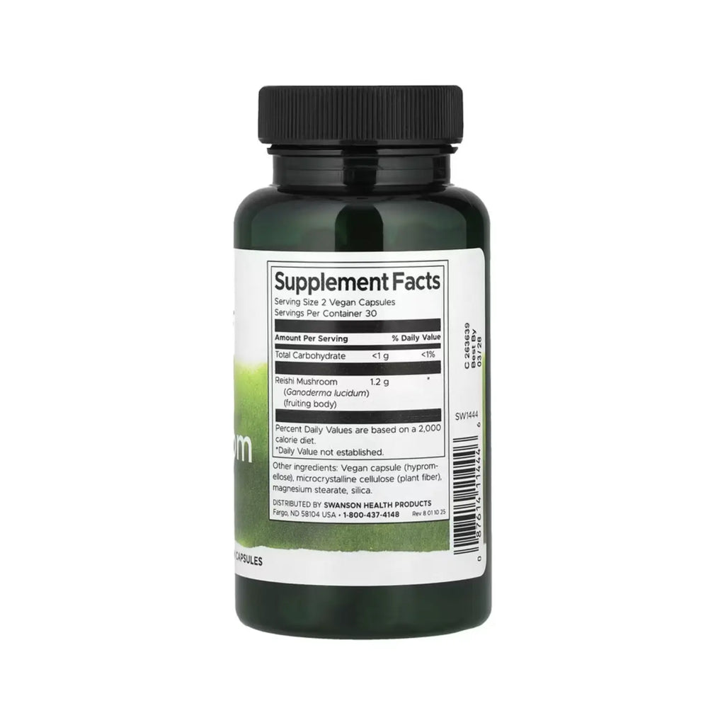 Swanson Hongo reishi 600mg salud inmunitaria 60 capsulas sfn
