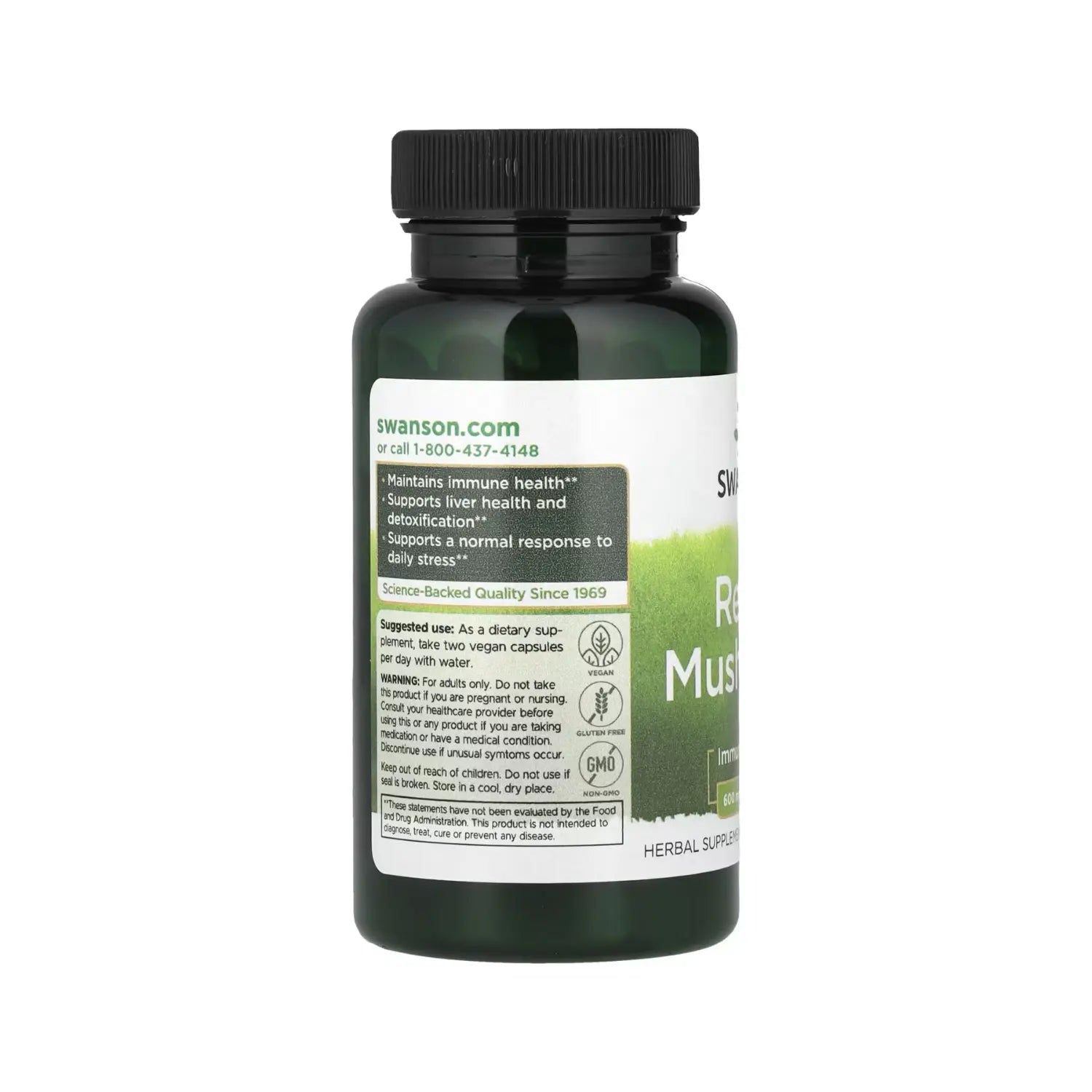 Swanson Hongo reishi 600mg salud inmunitaria 60 capsulas sfn