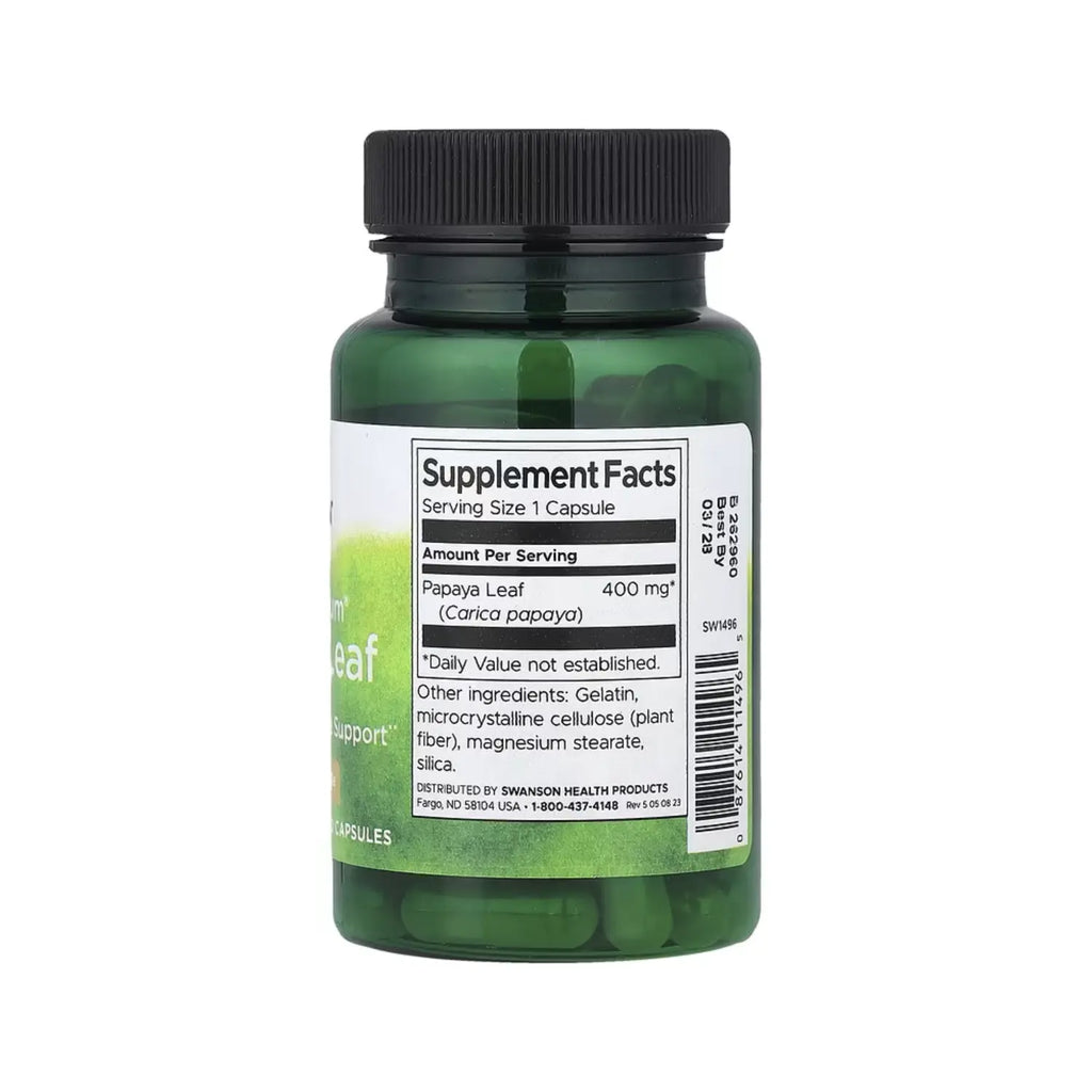 SWANSON HOJA DE PAPAYA FULL SPECTRUM 400 MG 60 CAPS SFN