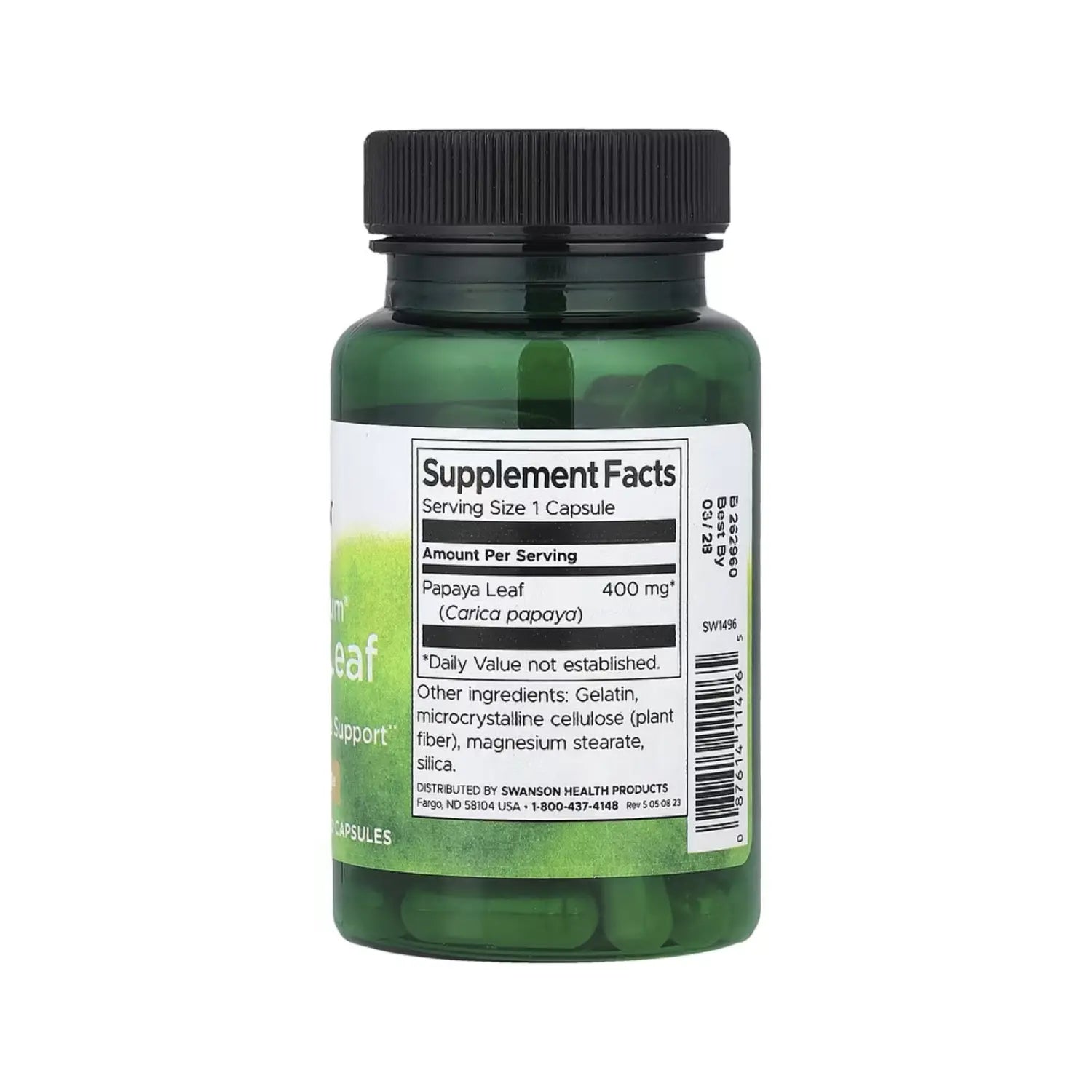 SWANSON HOJA DE PAPAYA FULL SPECTRUM 400 MG 60 CAPS SFN