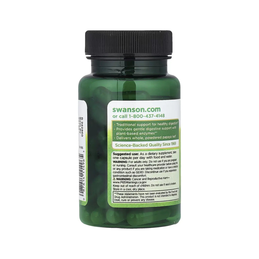 SWANSON HOJA DE PAPAYA FULL SPECTRUM 400 MG 60 CAPS SFN