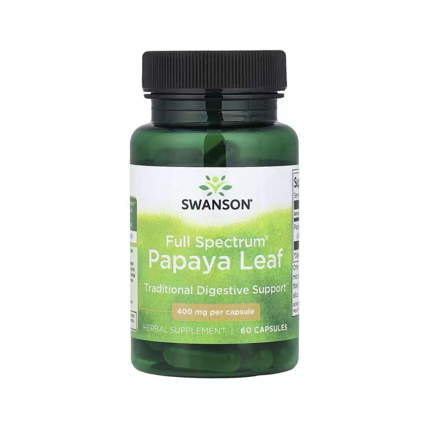 SWANSON HOJA DE PAPAYA FULL SPECTRUM 400 MG 60 CAPS SFN