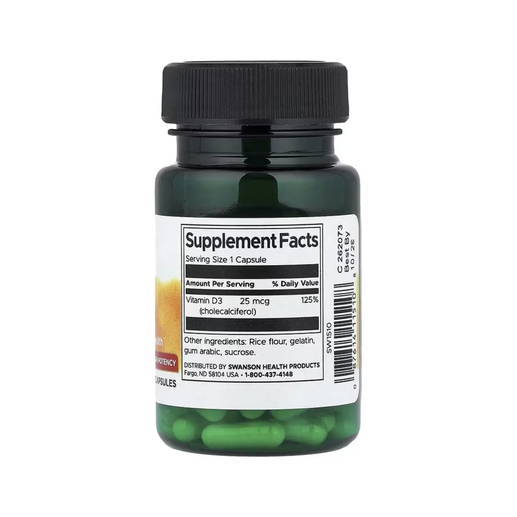 SWANSON VITAMINA D3 - ALTA POTENCIA 1000 IU 60CAPS SFN