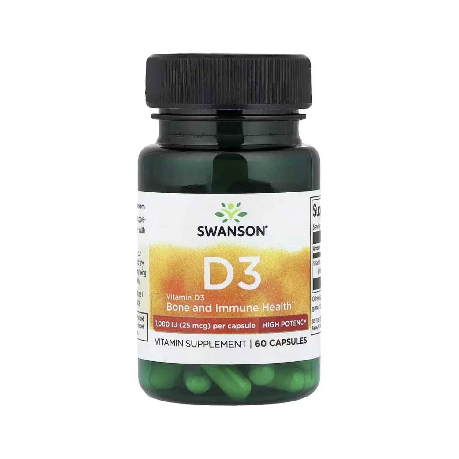 SWANSON VITAMINA D3 - ALTA POTENCIA 1000 IU 60CAPS SFN