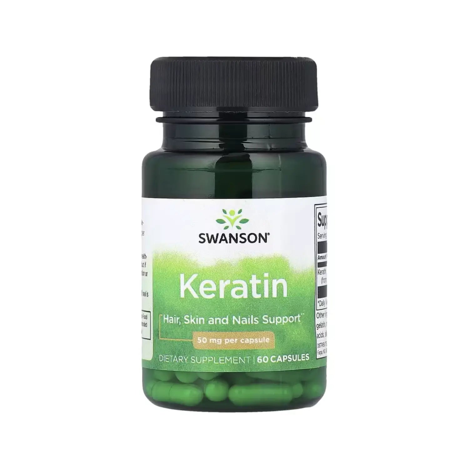 SWANSON QUERATINA 50MG APOYO CABELLO, UÑAS Y PIEL 60CAP SFN