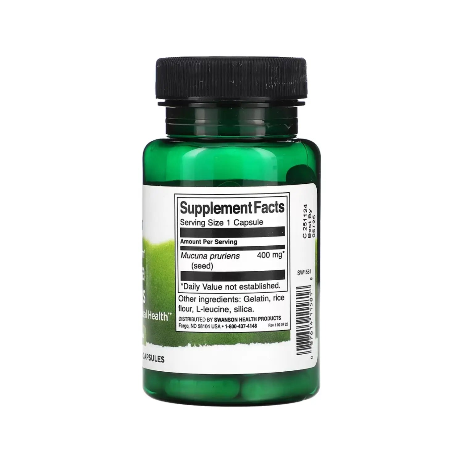 SWANSON MUCUNA PRURIENS ESPECTRO COMPLETO 400MG 60CAPS SFN