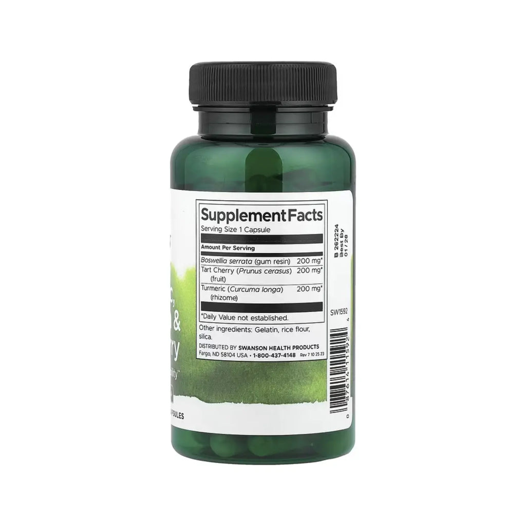 SWANSON CÚRCUMA, BOSWELLIA Y TARTA DE CEREZA 60 CAPS SFN