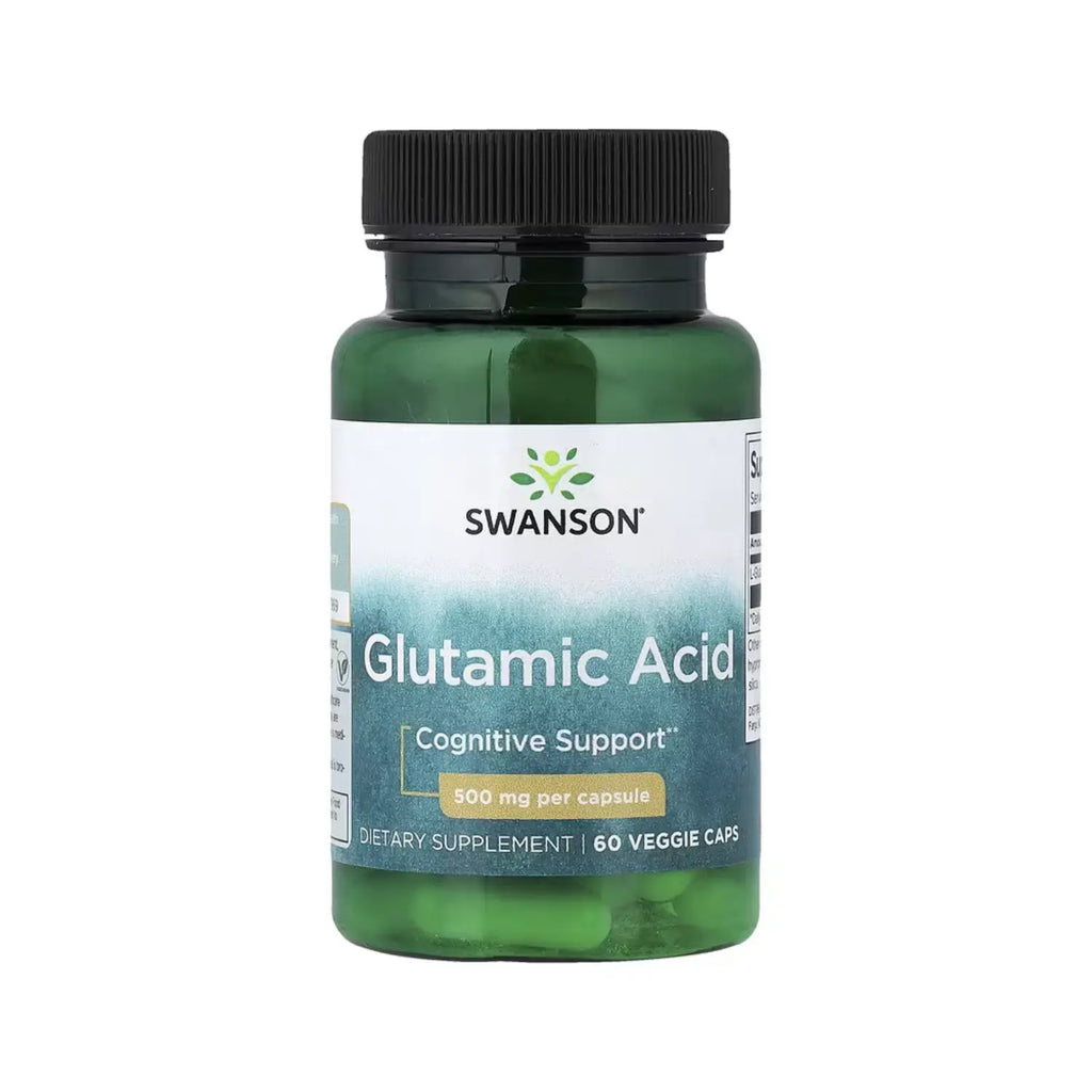 SWANSON ÁCIDO GLUTÁMICO 500 MG 60 CAPS VEGETALES SFN