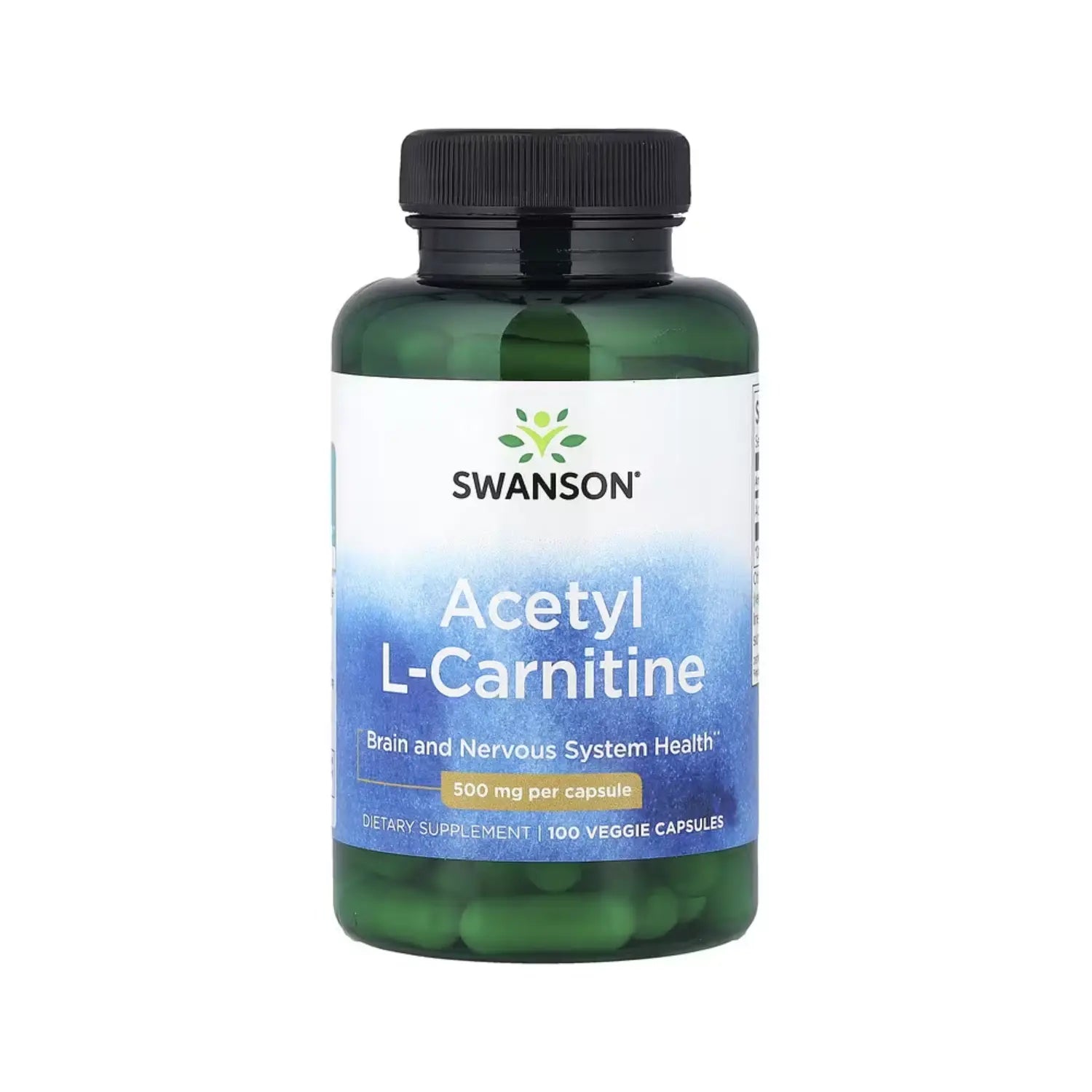 Swanson, Acetil L-Carnitina, 500 mg, 100 Cápsulas Vegetales sfn