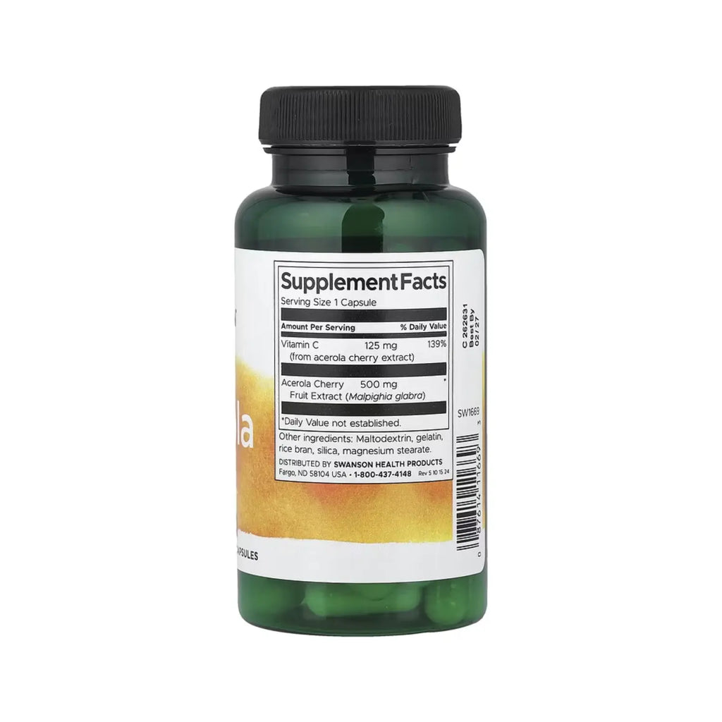 SWANSON ACEROLA 500 MG SALUD SISTEMA INMMUNE 60CAPS SFN
