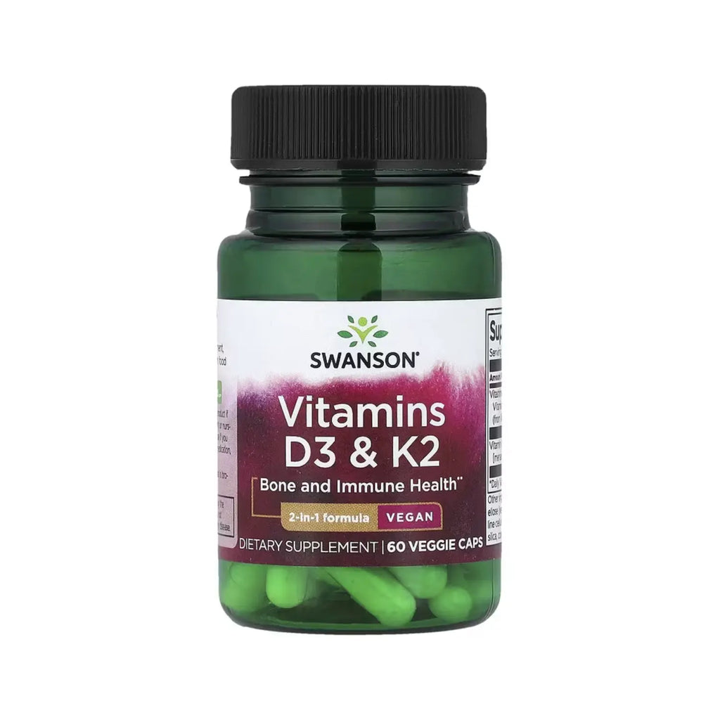 SWANSON VITAMINAS D3 Y K2 60 CAPS VEGETALES 75MCG SFN