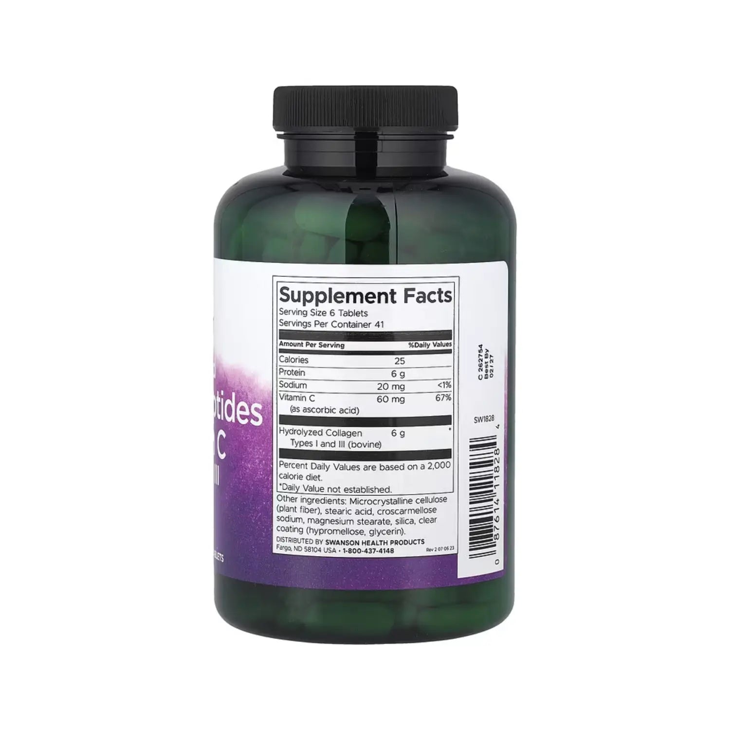 SWANSON PÉPTIDOS COLÁGENO HIDROLIZADO + VIT. C 1000MG 250TABS SFN