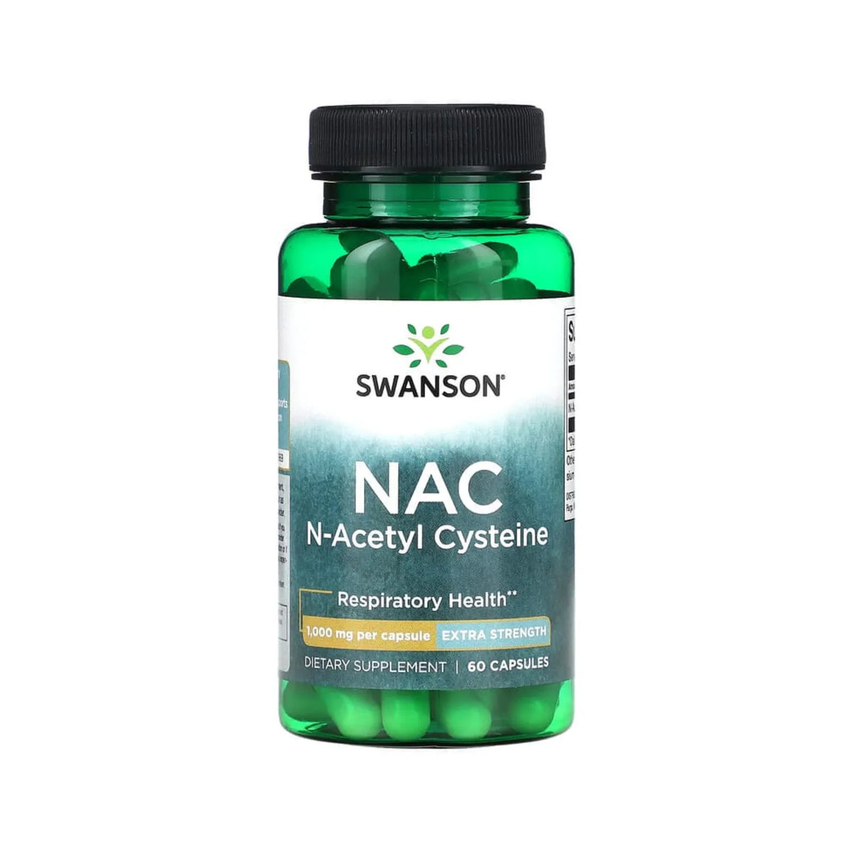 Swanson, Nac N-acetyl Cysteine, Antioxidante, Desintoxicante Hepático Y Protector Del Sistema Respiratorio, 1.000 Mg 60 Cápsulas
