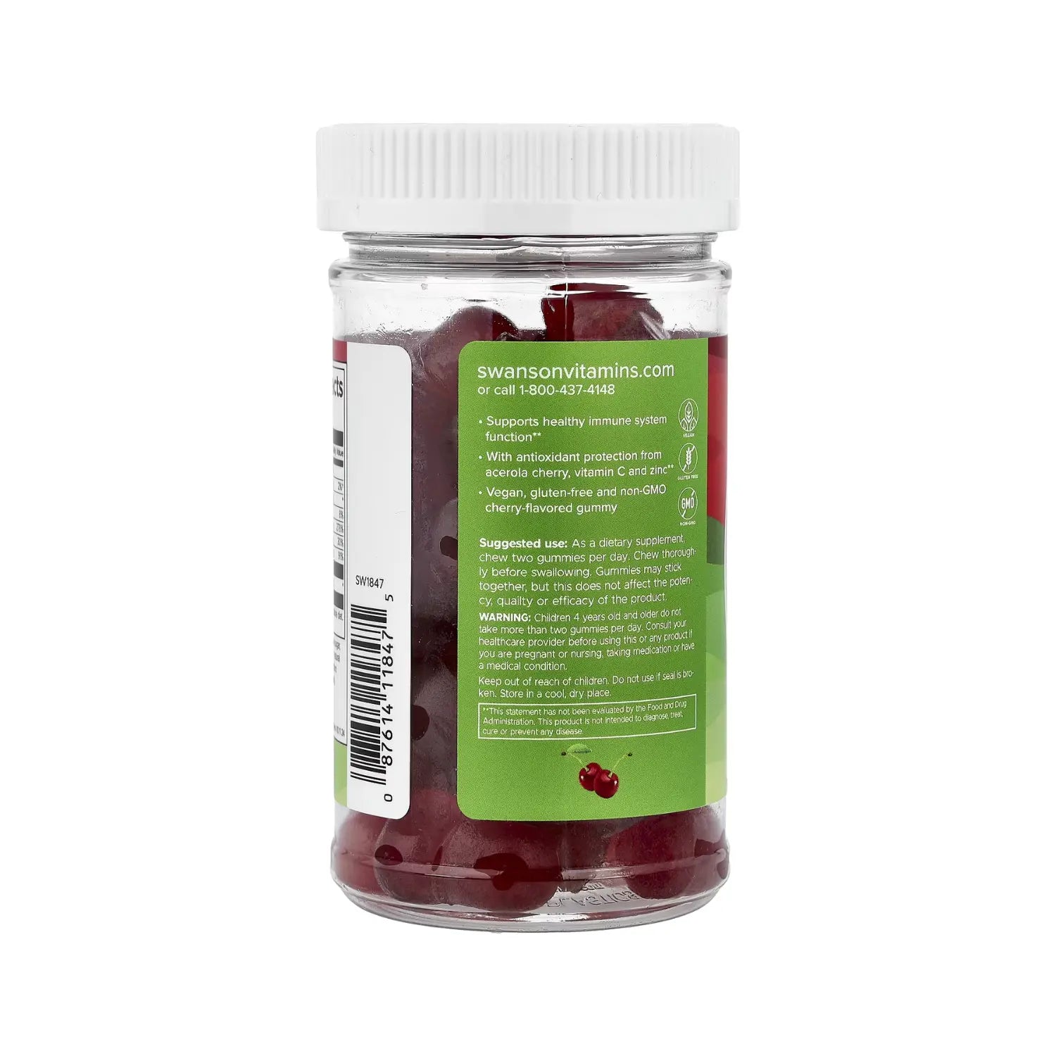 Swanson Immune Boost Gummies with Zinc, Vitamins C and D - Cherry 60 Gummies