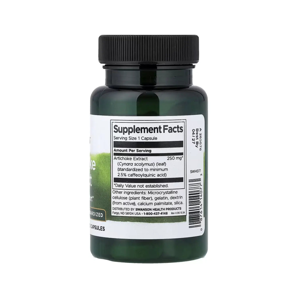 SWANSON EXTRACTO DE ALCACHOFA ESTANDARIZADO- 250 MG 60 CAPS