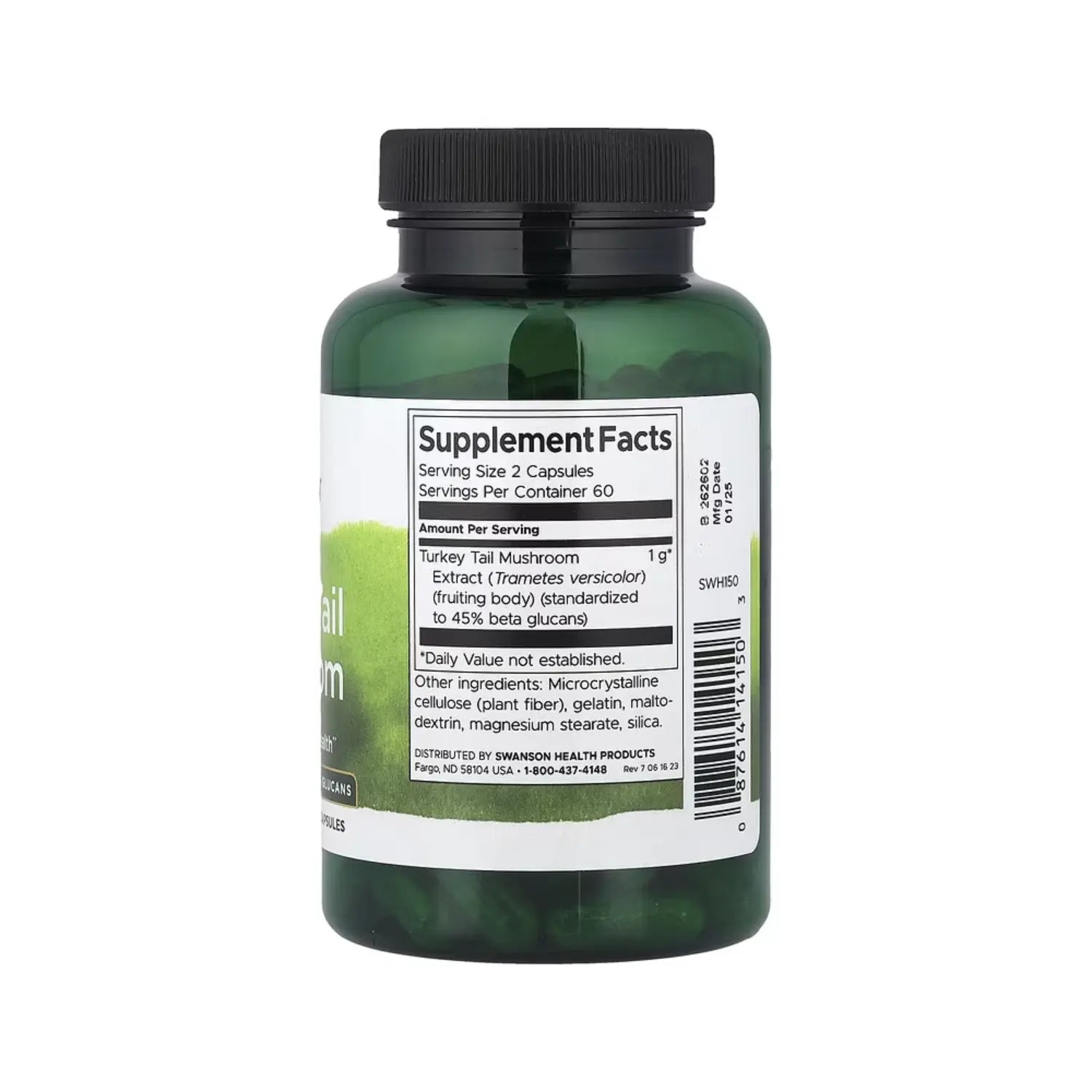 SWANSON HONGO DE COLA DE PAVO 500 MG 120 CAPS SFN