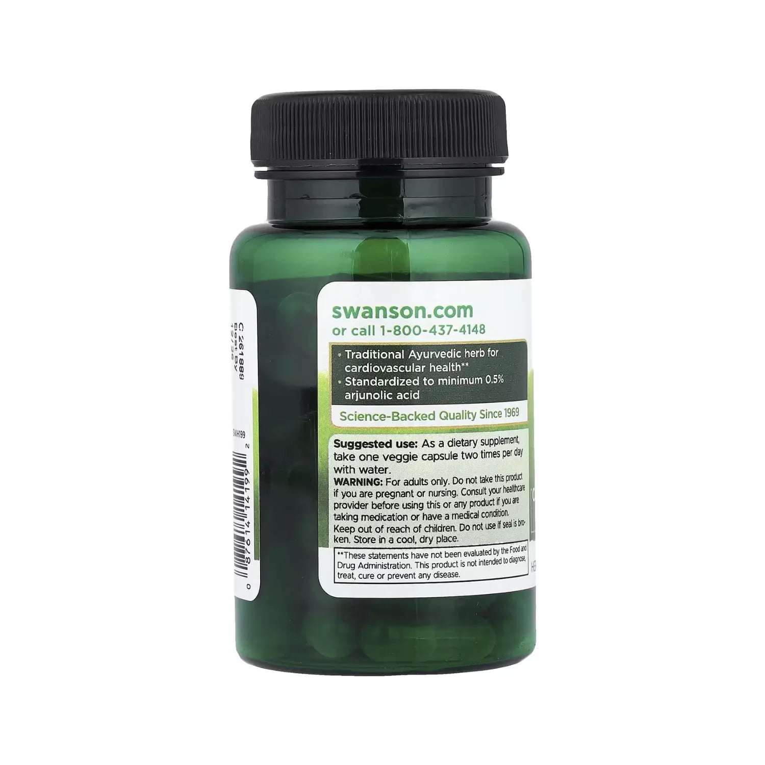 Swanson Arjuna Bark - Standardized 500 mg 60 Veg Caps SFN