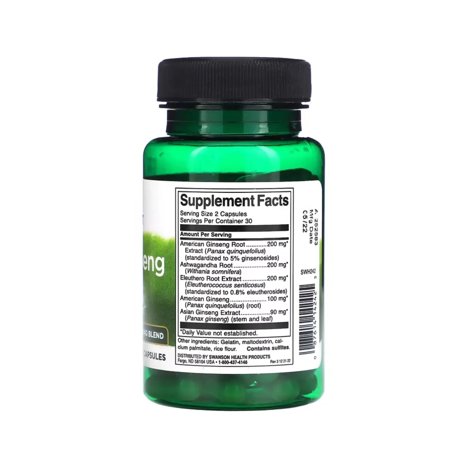 Swanson Dual Ginseng Plus 60 Caps SFN