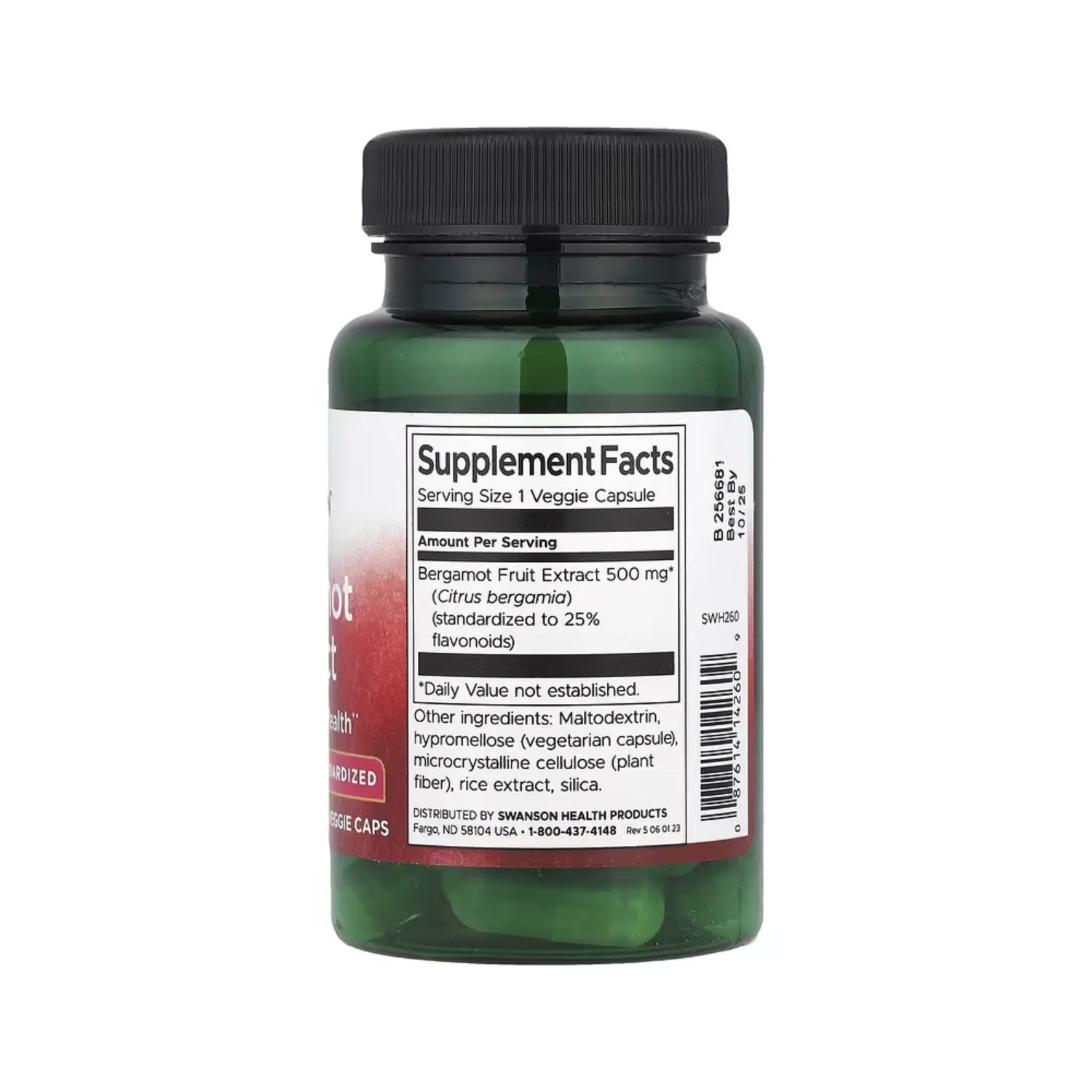 SWANSON EXTRACTO DE BERGAMOTAB 500 MG 30 CÁPSULAS VEGETALES