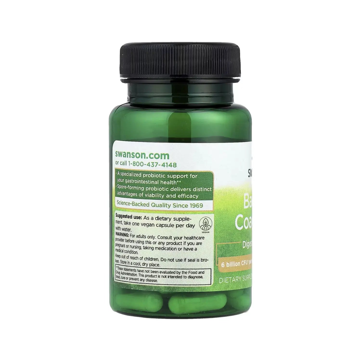SWANSON Bacillus Coagulans Spore Form 6 Billion 60Veg Caps