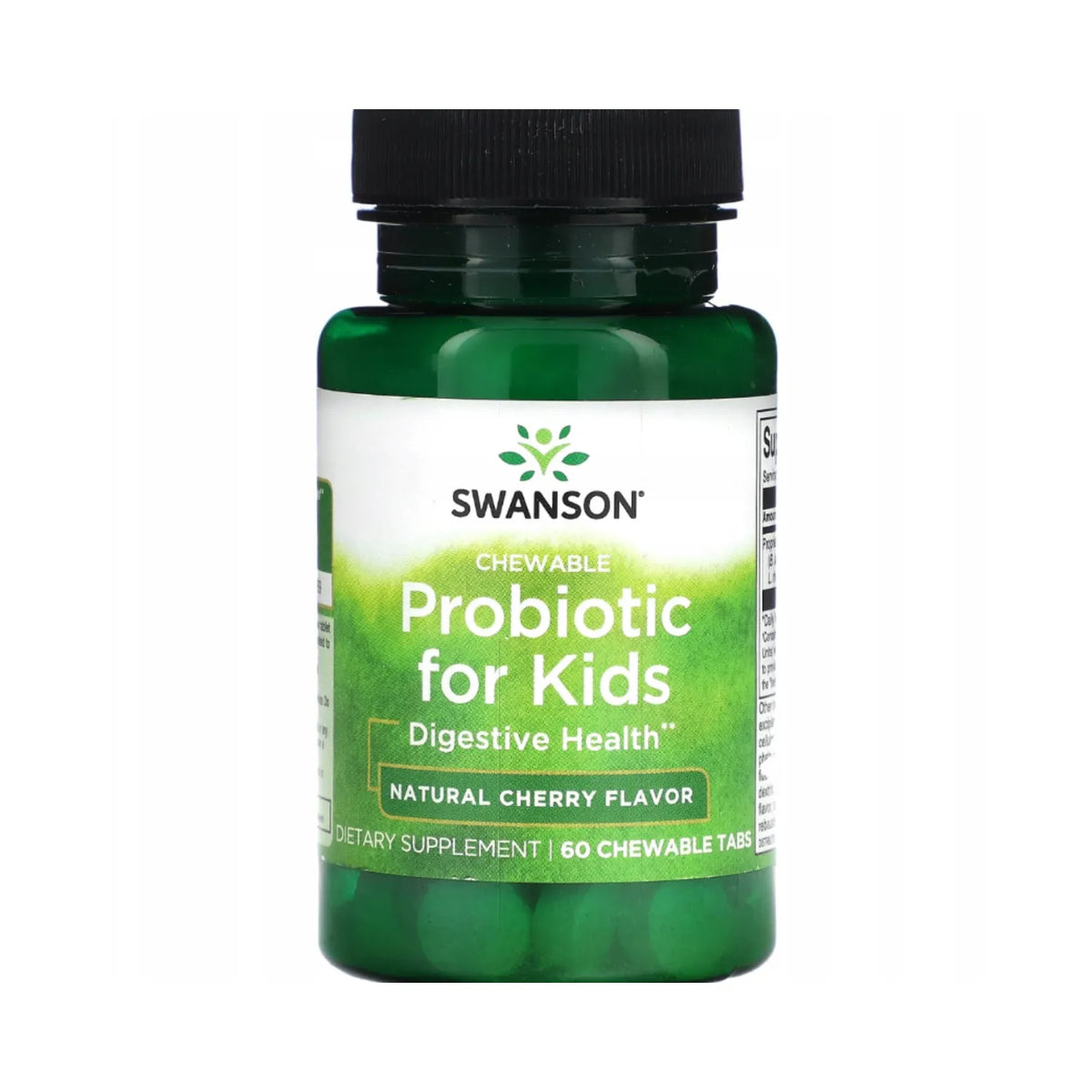 Swanson, Probiótico Para Niños, Sabor Natural A Cereza, 3 Billones De UFC, 60 Tabletas Masticables
