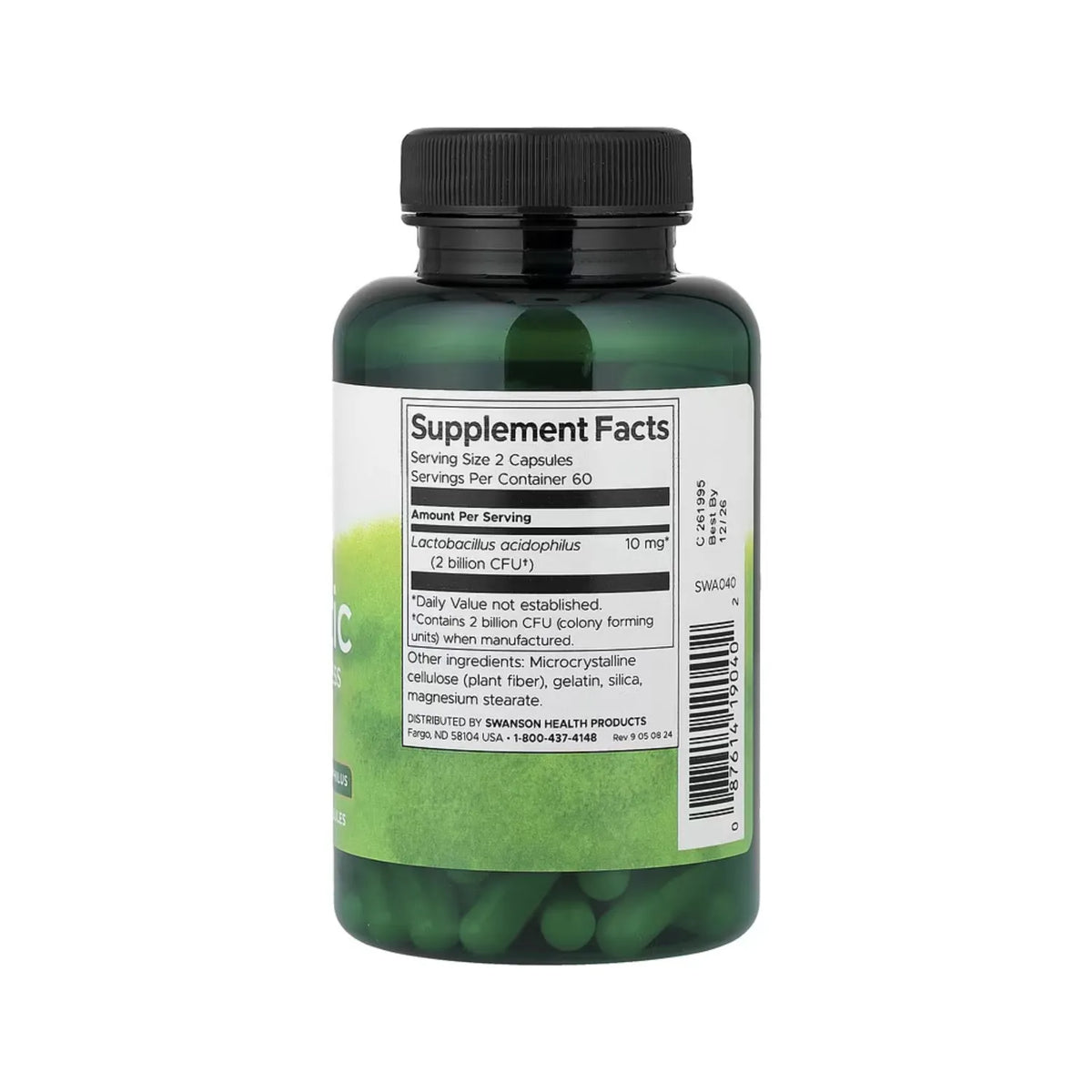 Swanson, Suplemento Probiótico, Para La Salud Digestiva, 120 Cápsulas (1000 Millones De UFC Por Cápsula)