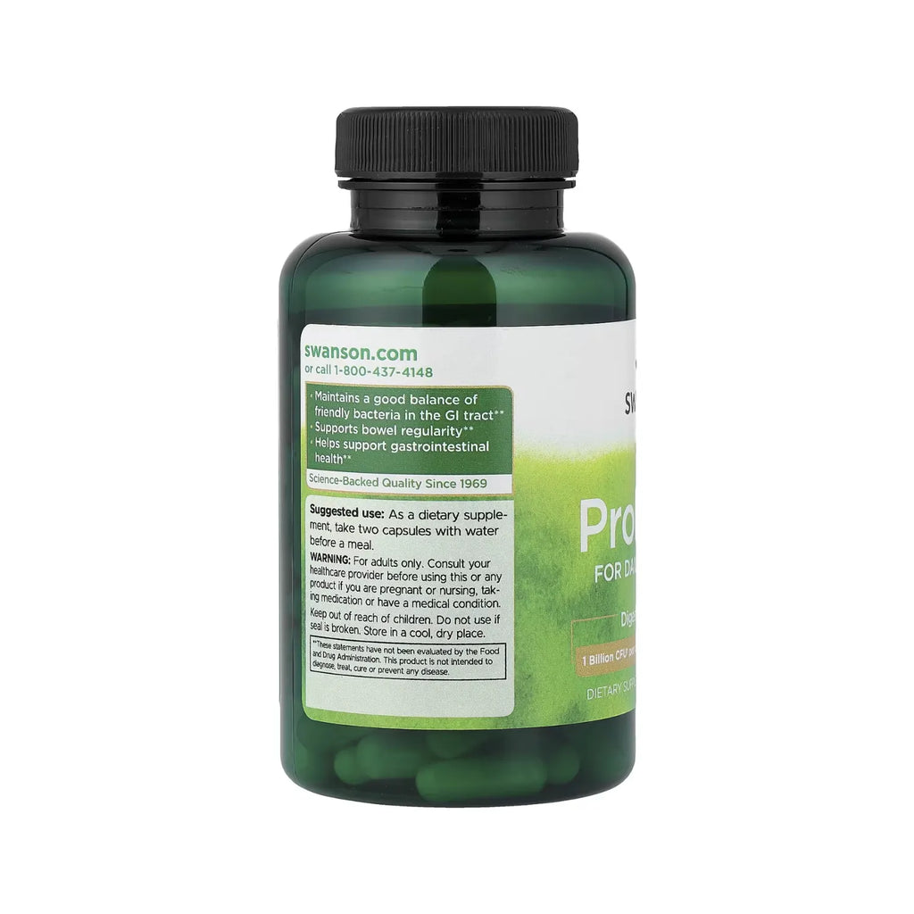 Swanson, Suplemento Probiótico, Para La Salud Digestiva, 120 Cápsulas (1000 Millones De UFC Por Cápsula)