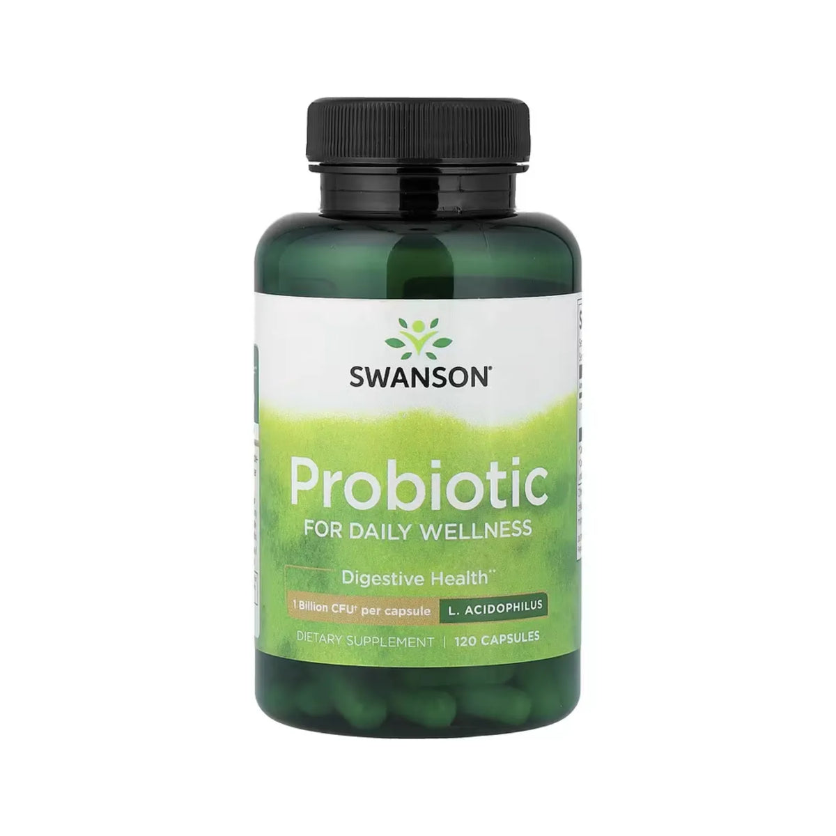 Swanson, Suplemento Probiótico, Para La Salud Digestiva, 120 Cápsulas (1000 Millones De UFC Por Cápsula)