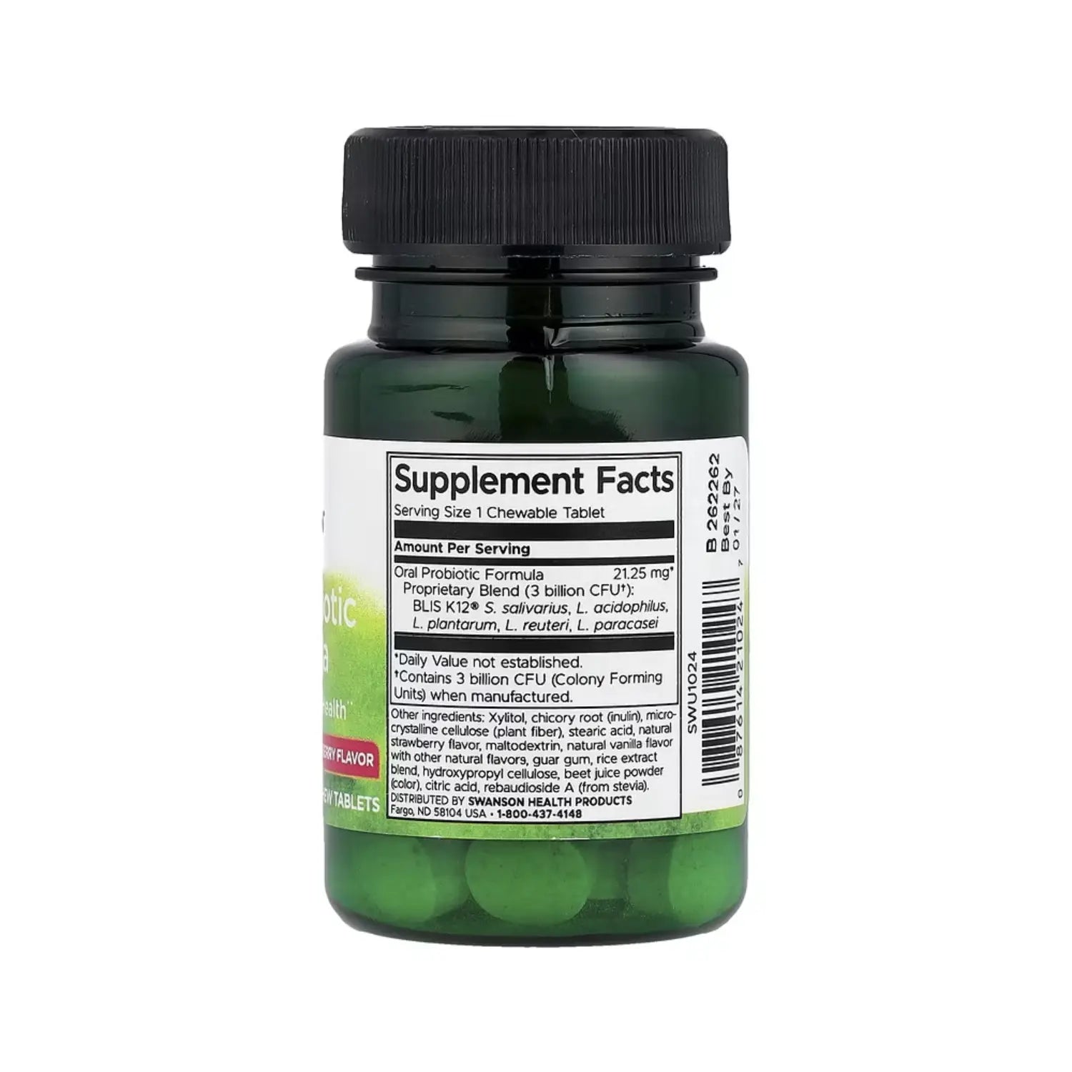 SWANSON FORMULA PROBIOTICA ORAL 3000 M DE UFC 30 TAB SNF
