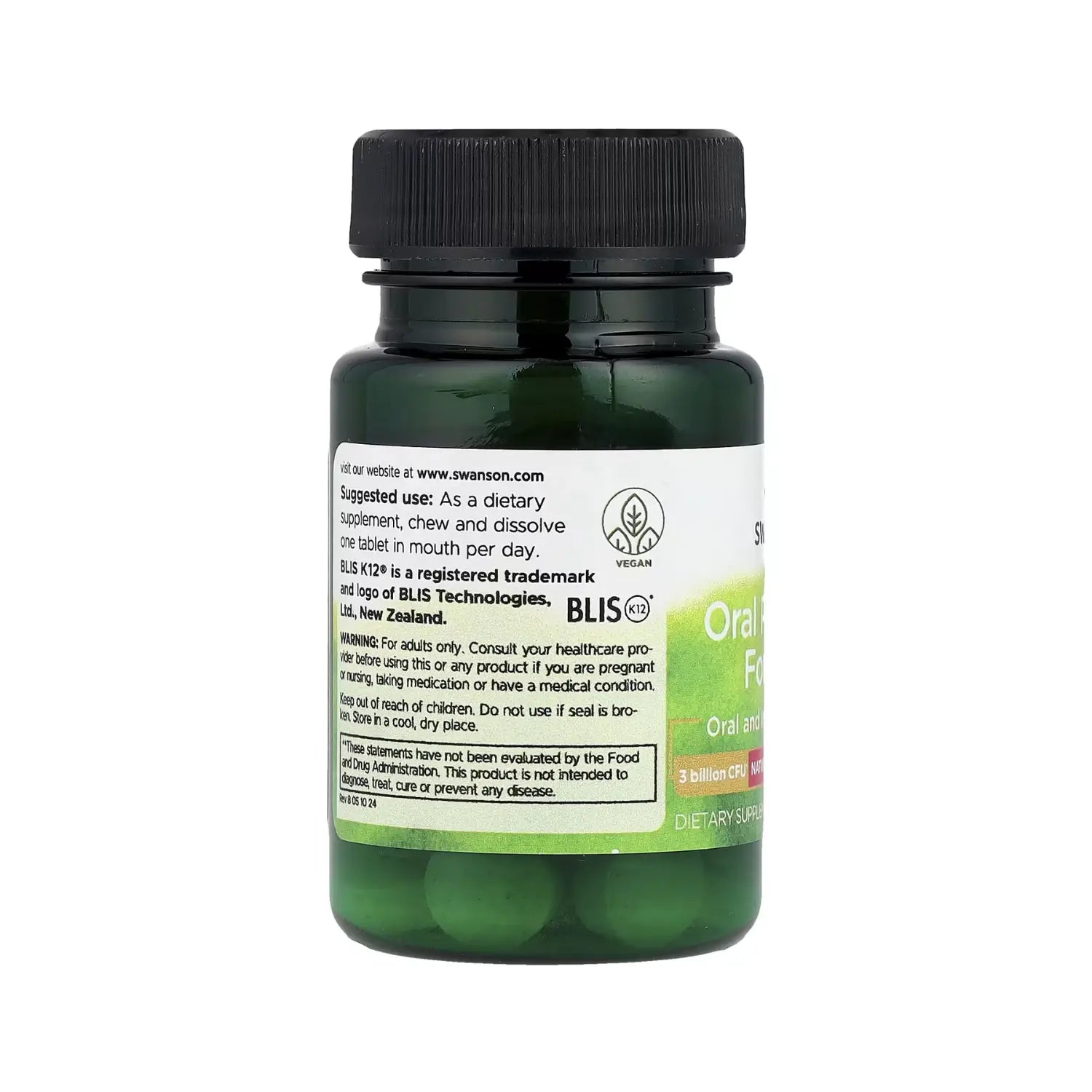 SWANSON FORMULA PROBIOTICA ORAL 3000 M DE UFC 30 TAB SNF