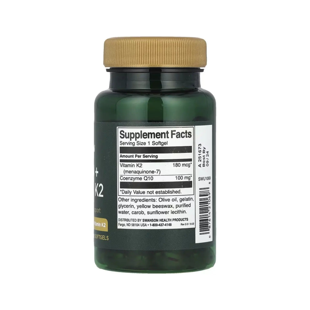 SWANSON COQ10 + VITAMINA K2 60 SGELS SFN