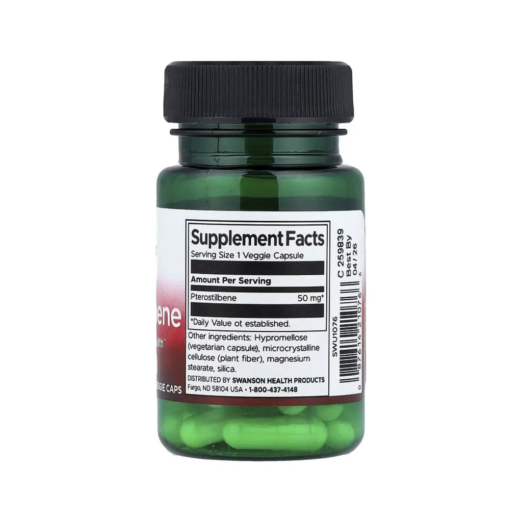 SWANSON PTEROSTILBENE 50 MG 30 VEG CAPS SFN
