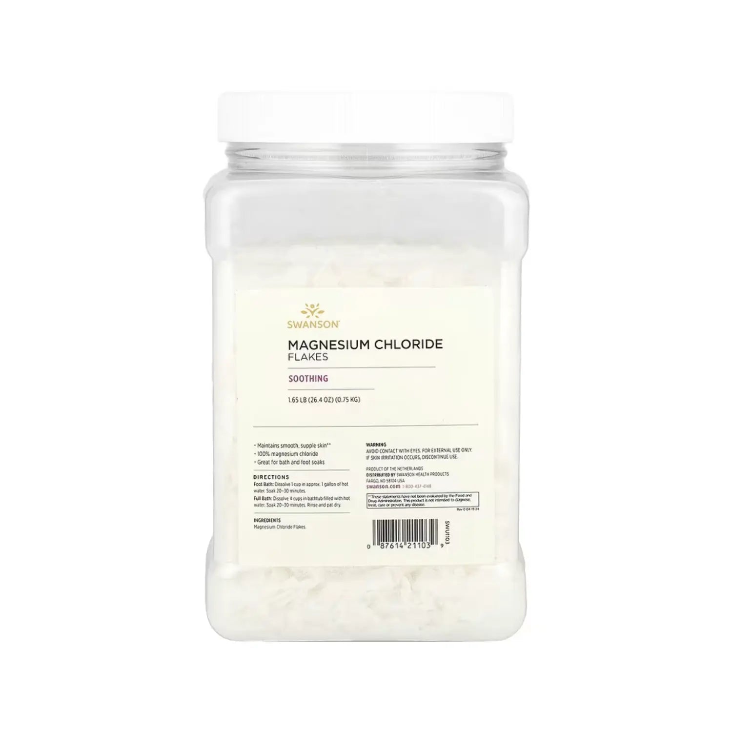 SWANSON HOJUELAS DE CLORURO DE MAGNESIO 0.75 KG (1.65 LB)